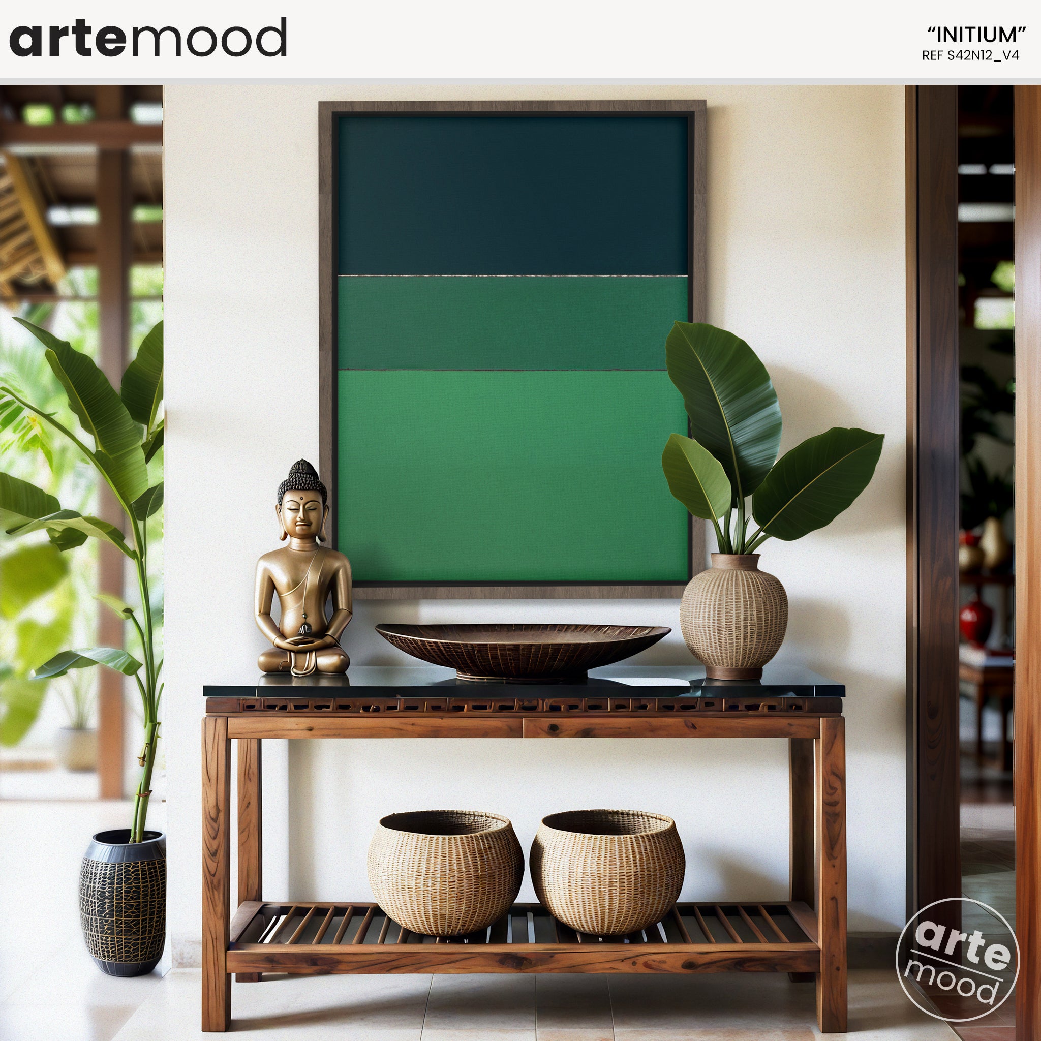 Color Field Artwork Print On Canvas - Minimalist, Green, Blue, Nature, Calm, Relaxing Rothko Style Wall Art