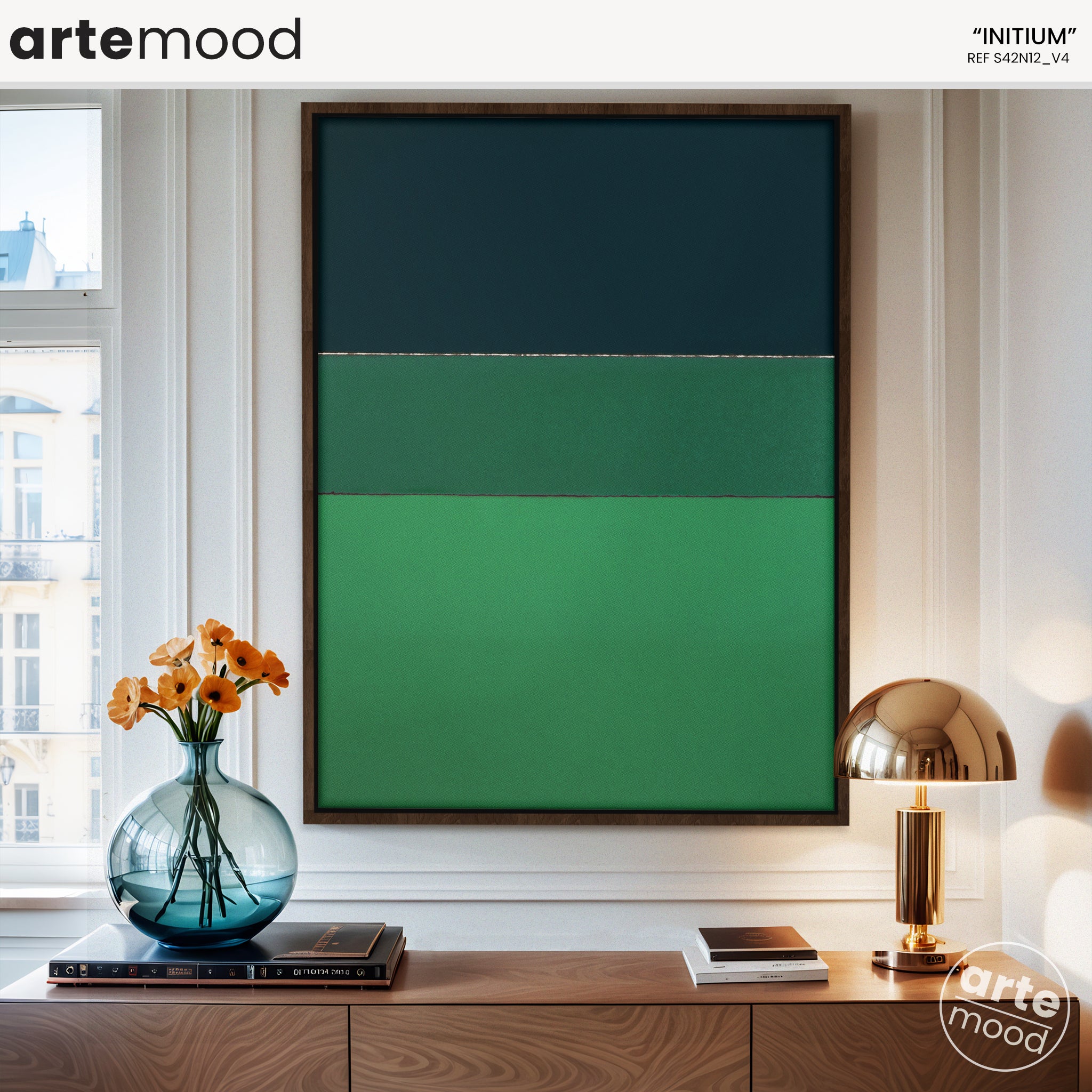 Color Field Artwork Print On Canvas - Minimalist, Green, Blue, Nature, Calm, Relaxing Rothko Style Wall Art