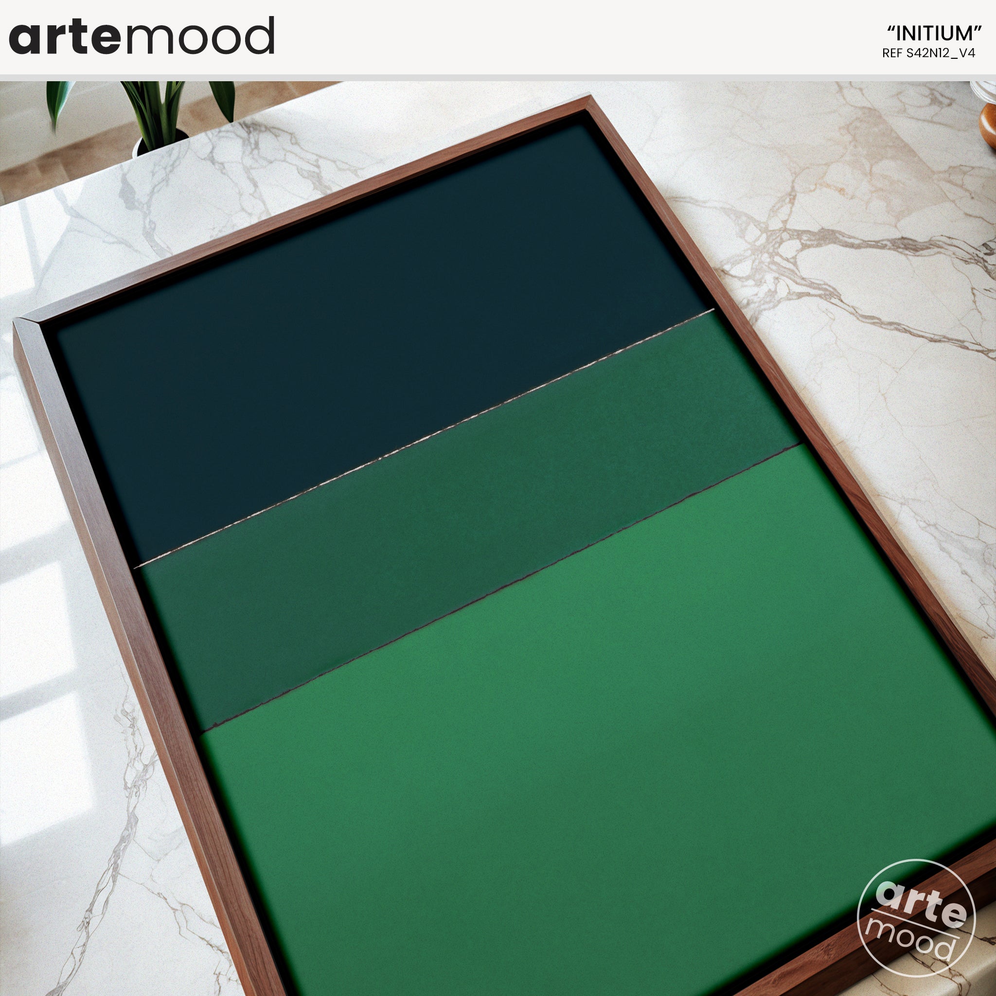 Color Field Artwork Print On Canvas - Minimalist, Green, Blue, Nature, Calm, Relaxing Rothko Style Wall Art