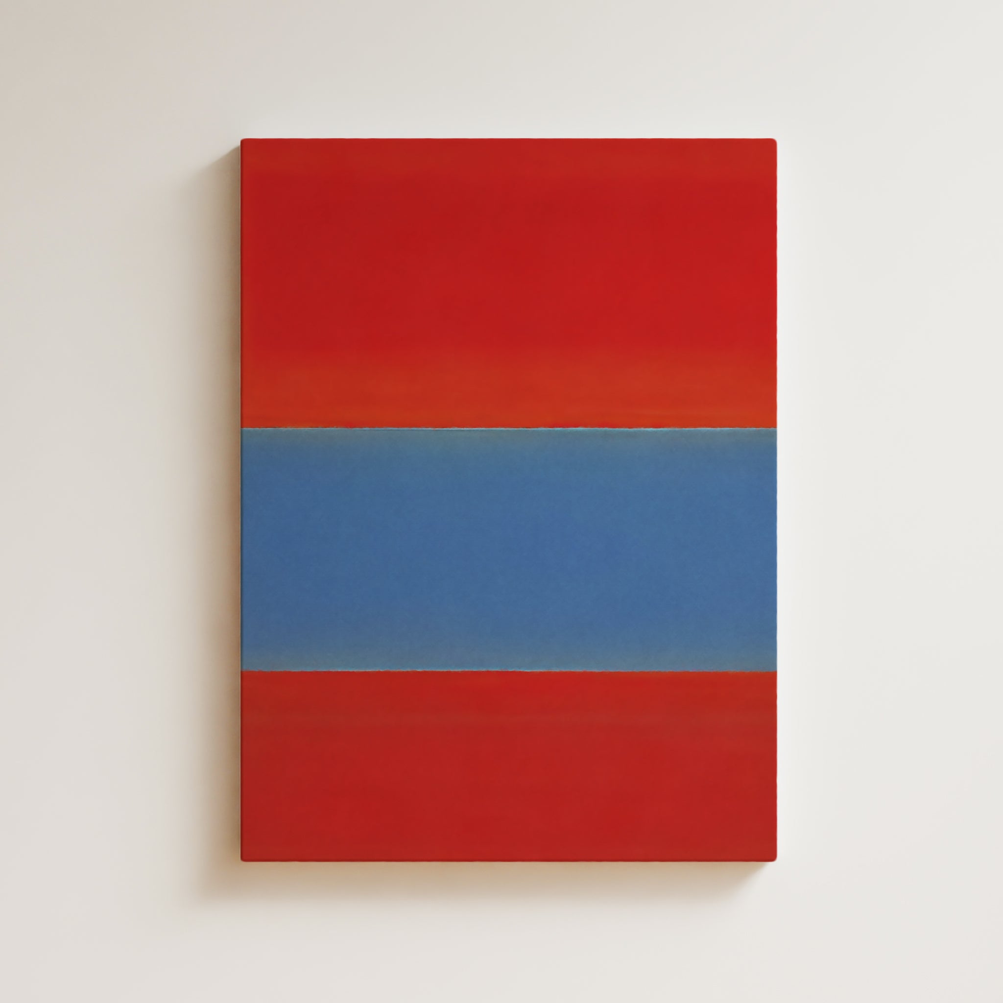 Color Field Artwork Print On Canvas - Minimalist, Zen, Red, Blue, Vibrant, Energetic