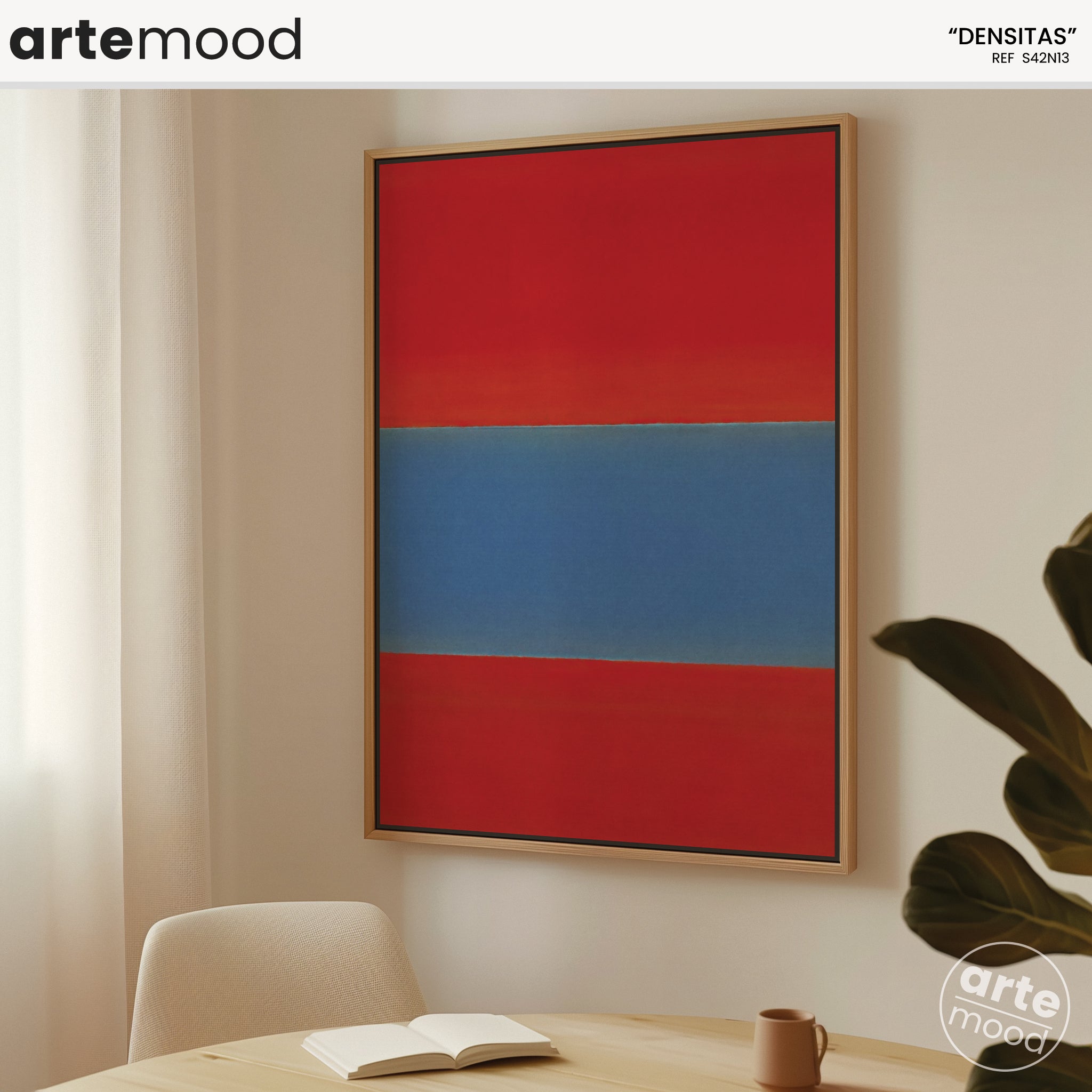 Color Field Artwork Print On Canvas - Minimalist, Zen, Red, Blue, Vibrant, Energetic