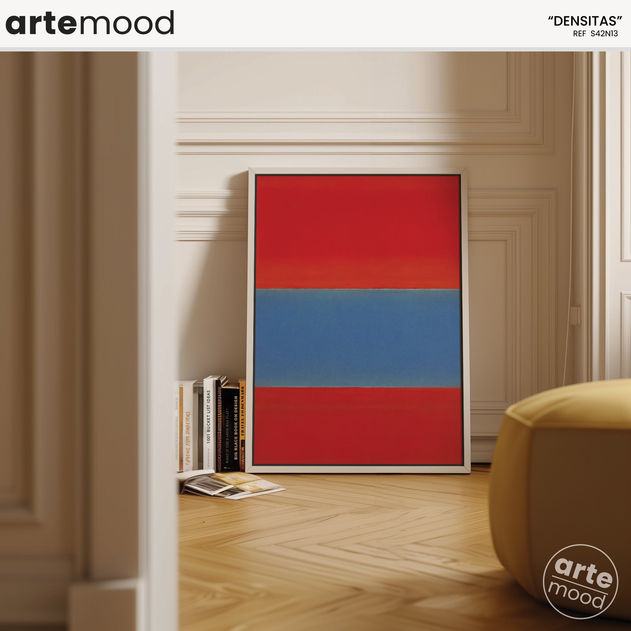 Color Field Artwork Print On Canvas - Minimalist, Zen, Red, Blue, Vibrant, Energetic