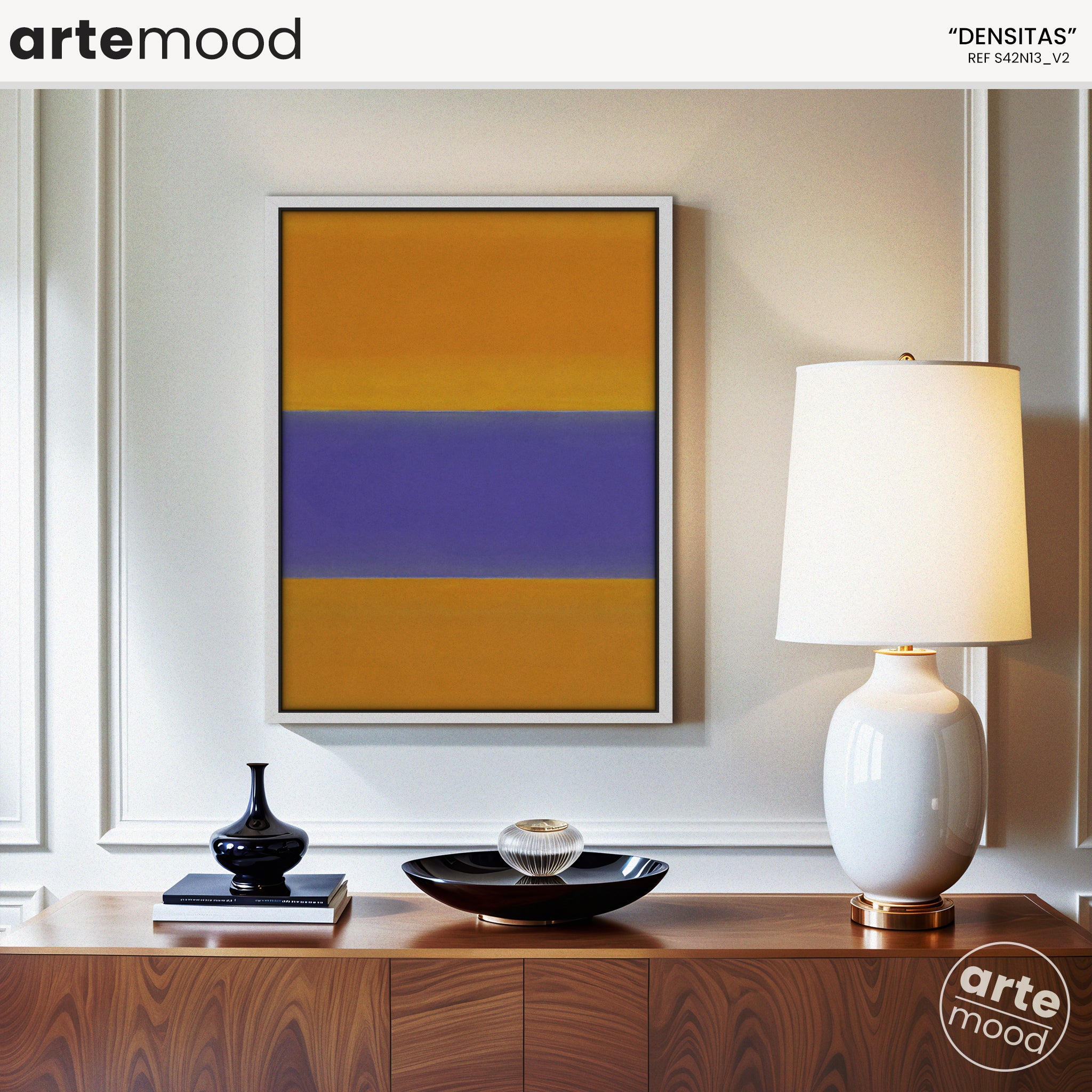 Color Field Artwork Print On Canvas - Minimalist, Zen, Orange, Violet, Rothko Style Wall Art