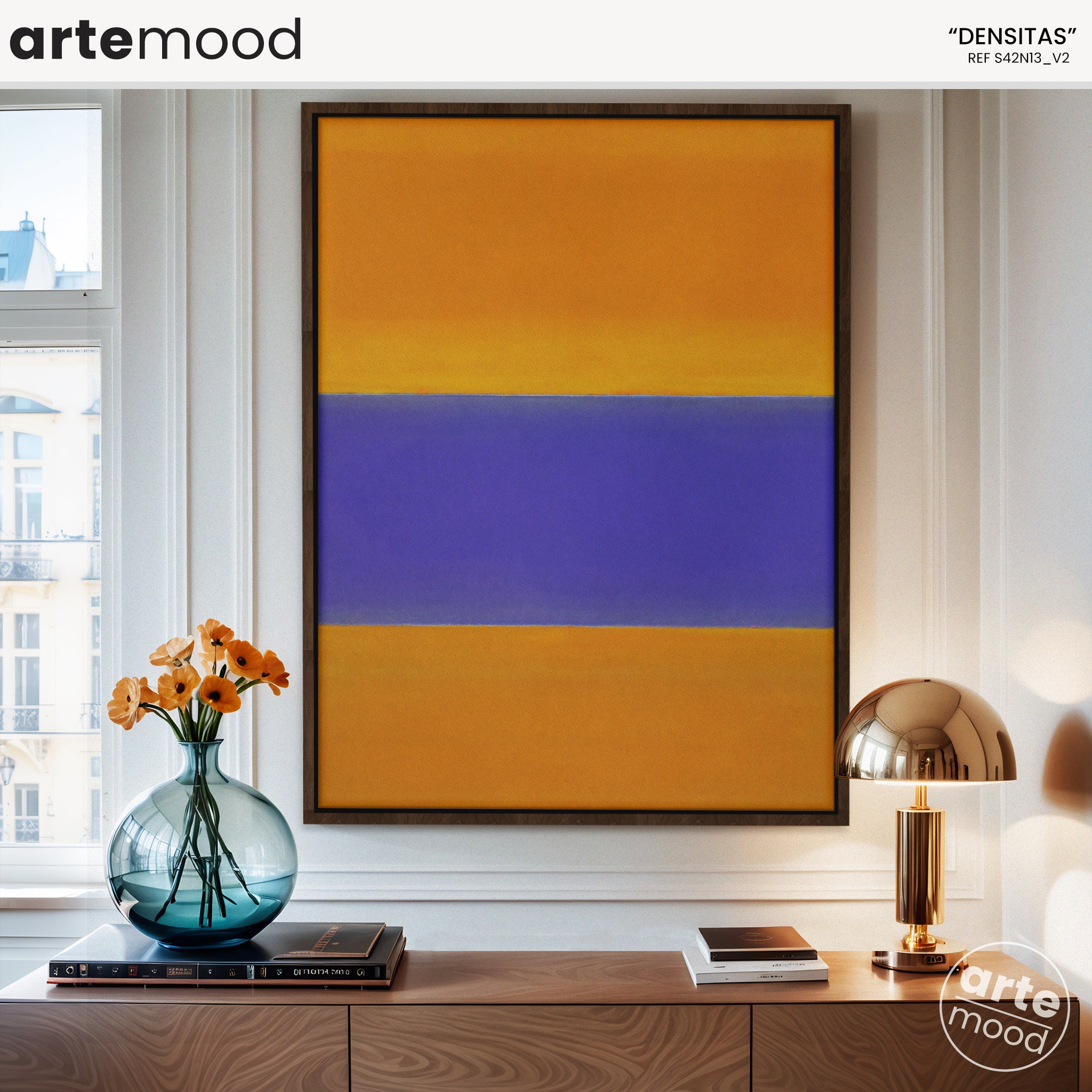 Color Field Artwork Print On Canvas - Minimalist, Zen, Orange, Violet, Rothko Style Wall Art