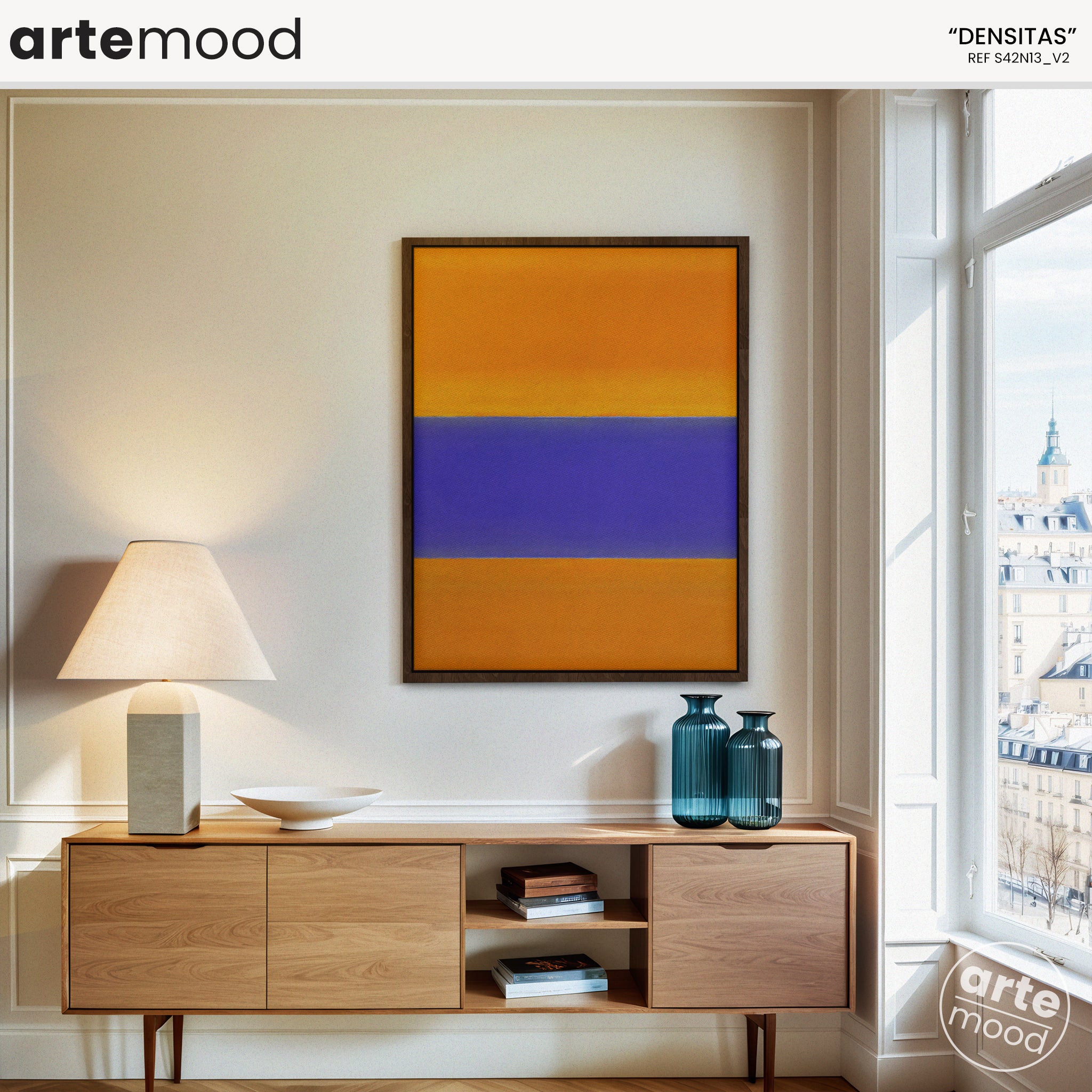 Color Field Artwork Print On Canvas - Minimalist, Zen, Orange, Violet, Rothko Style Wall Art