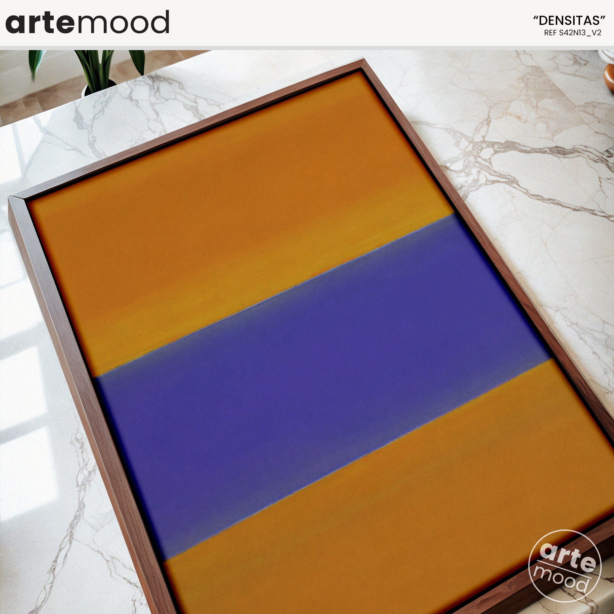 Color Field Artwork Print On Canvas - Minimalist, Zen, Orange, Violet, Rothko Style Wall Art