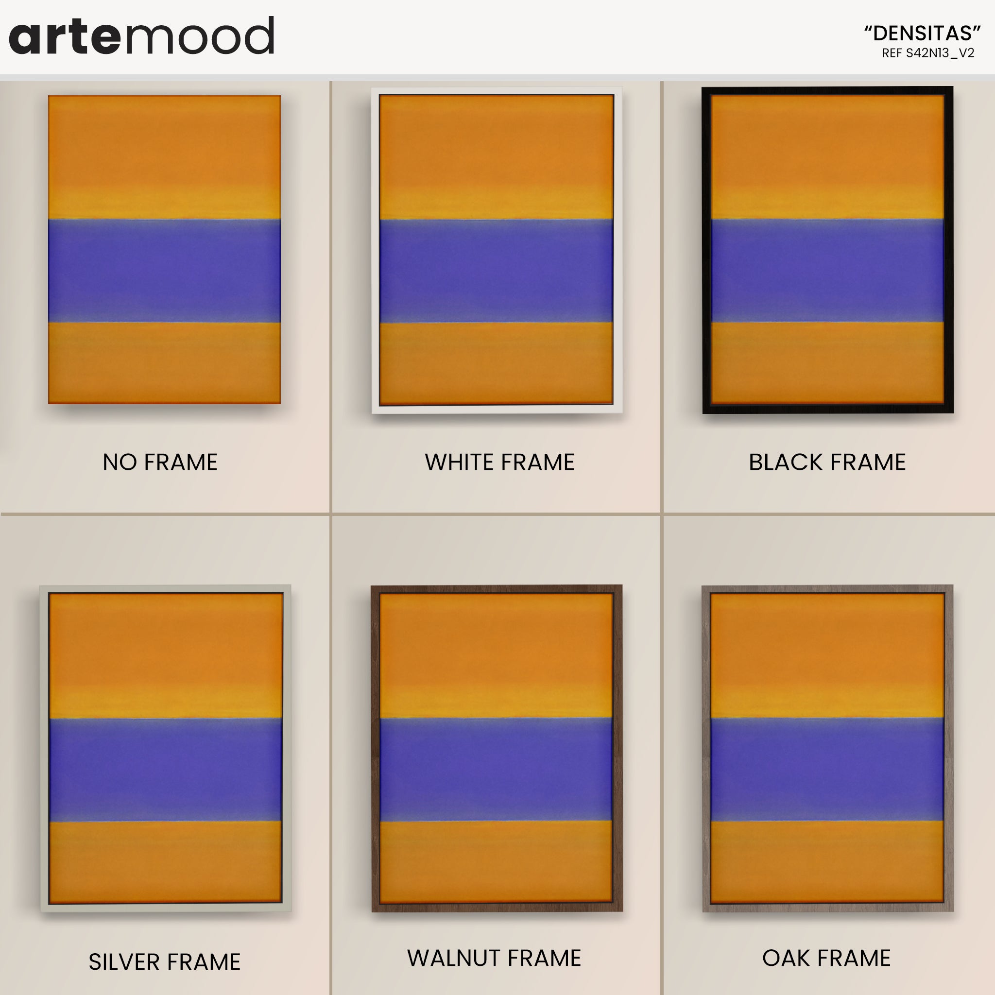 Color Field Artwork Print On Canvas - Minimalist, Zen, Orange, Violet, Rothko Style Wall Art