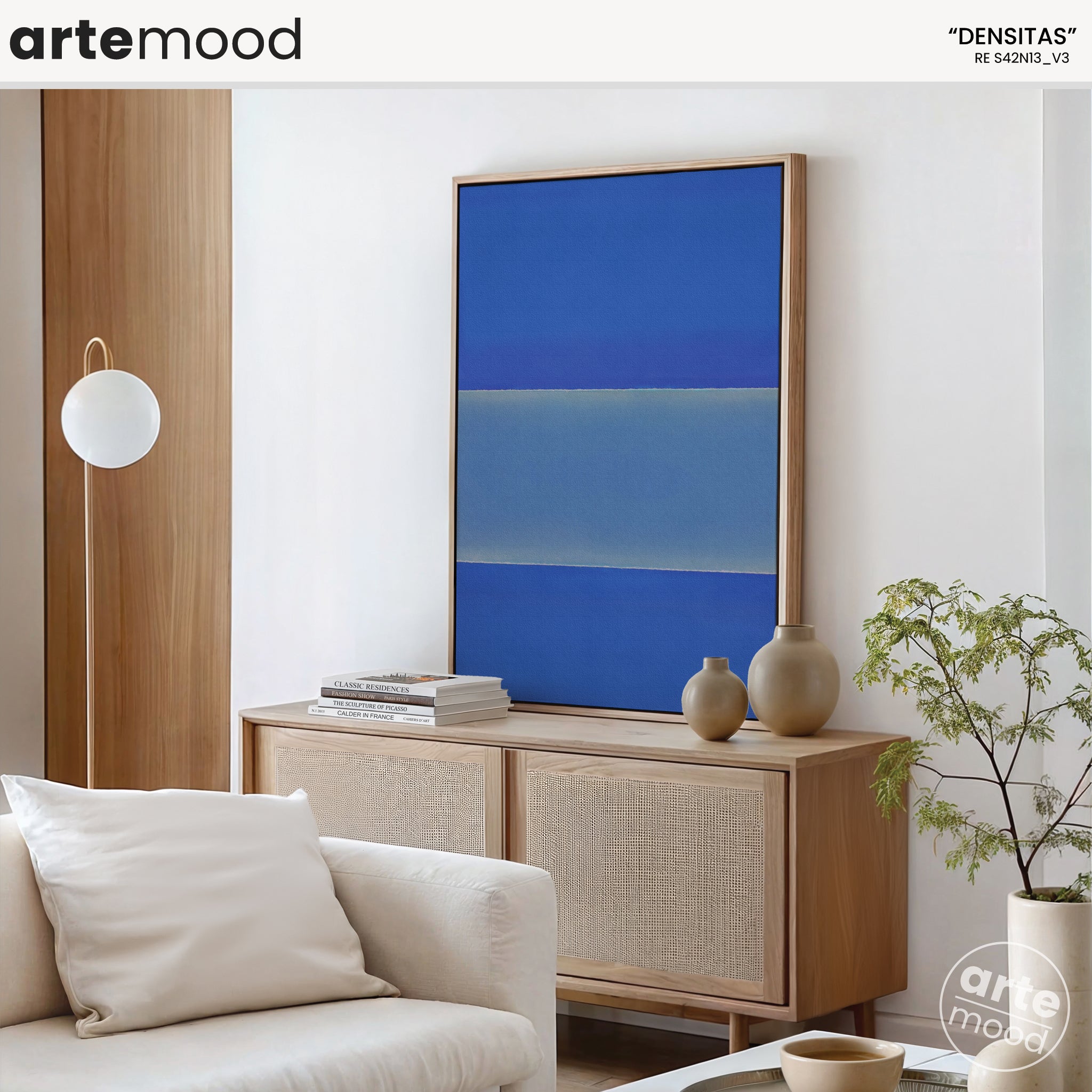 Color Field Artwork Print On Canvas - Minimalist, Zen, Blue Tones, Blue Color, Minimal Wall Art