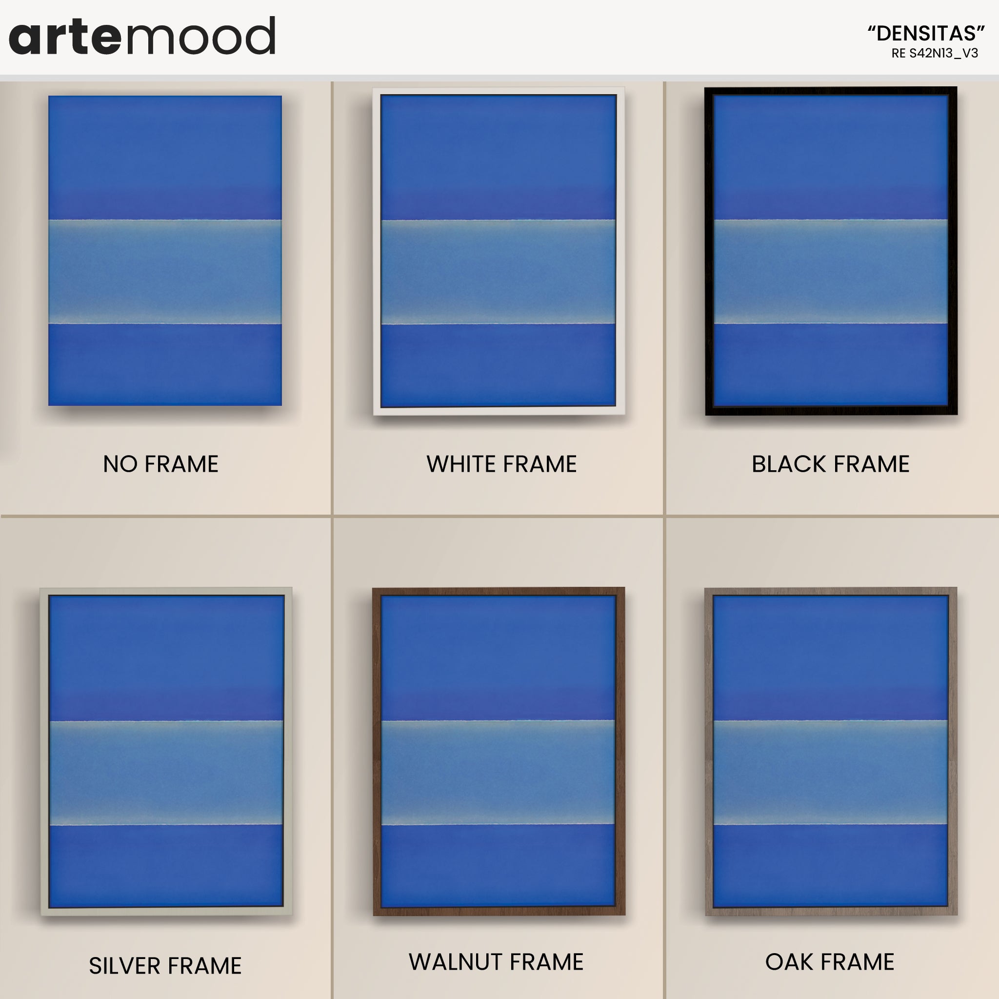 Color Field Artwork Print On Canvas - Minimalist, Zen, Blue Tones, Blue Color, Minimal Wall Art