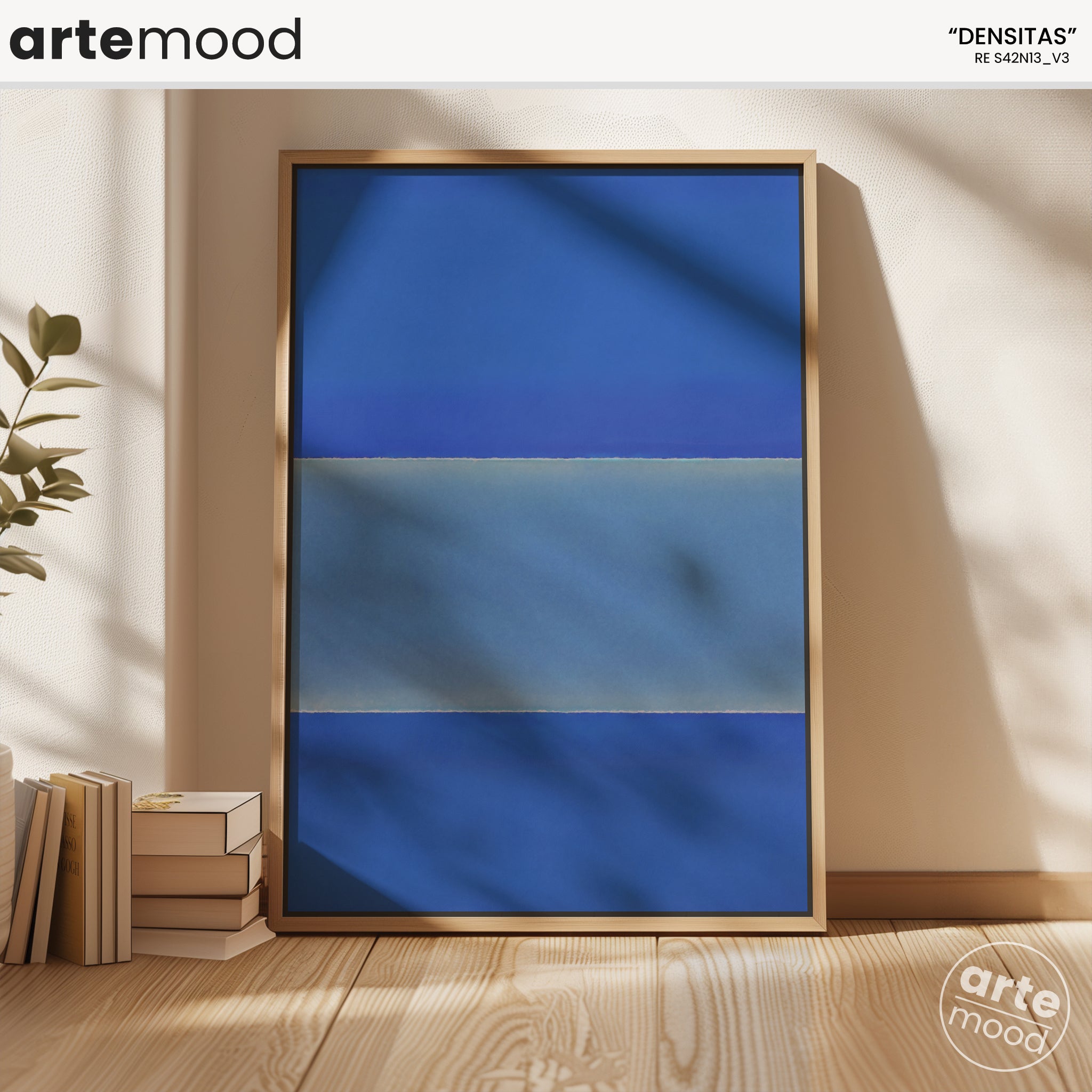 Color Field Artwork Print On Canvas - Minimalist, Zen, Blue Tones, Blue Color, Minimal Wall Art