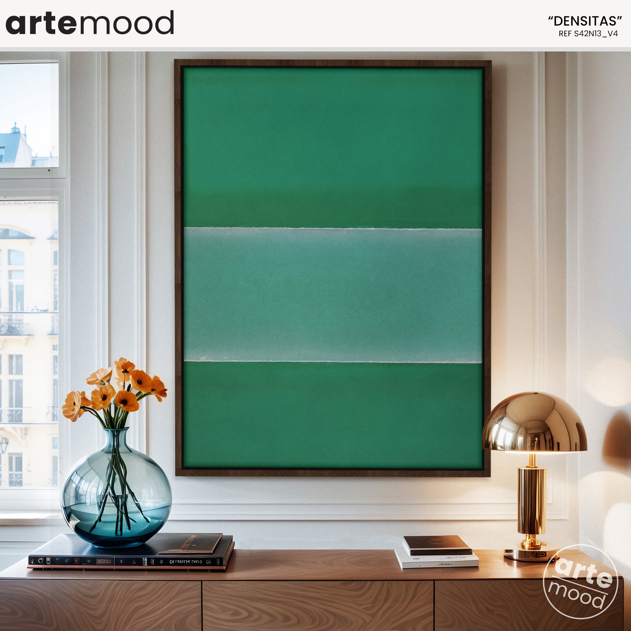 Color Field Artwork Print On Canvas - Minimalist, Zen, Green Rothko Style Wall Art Print