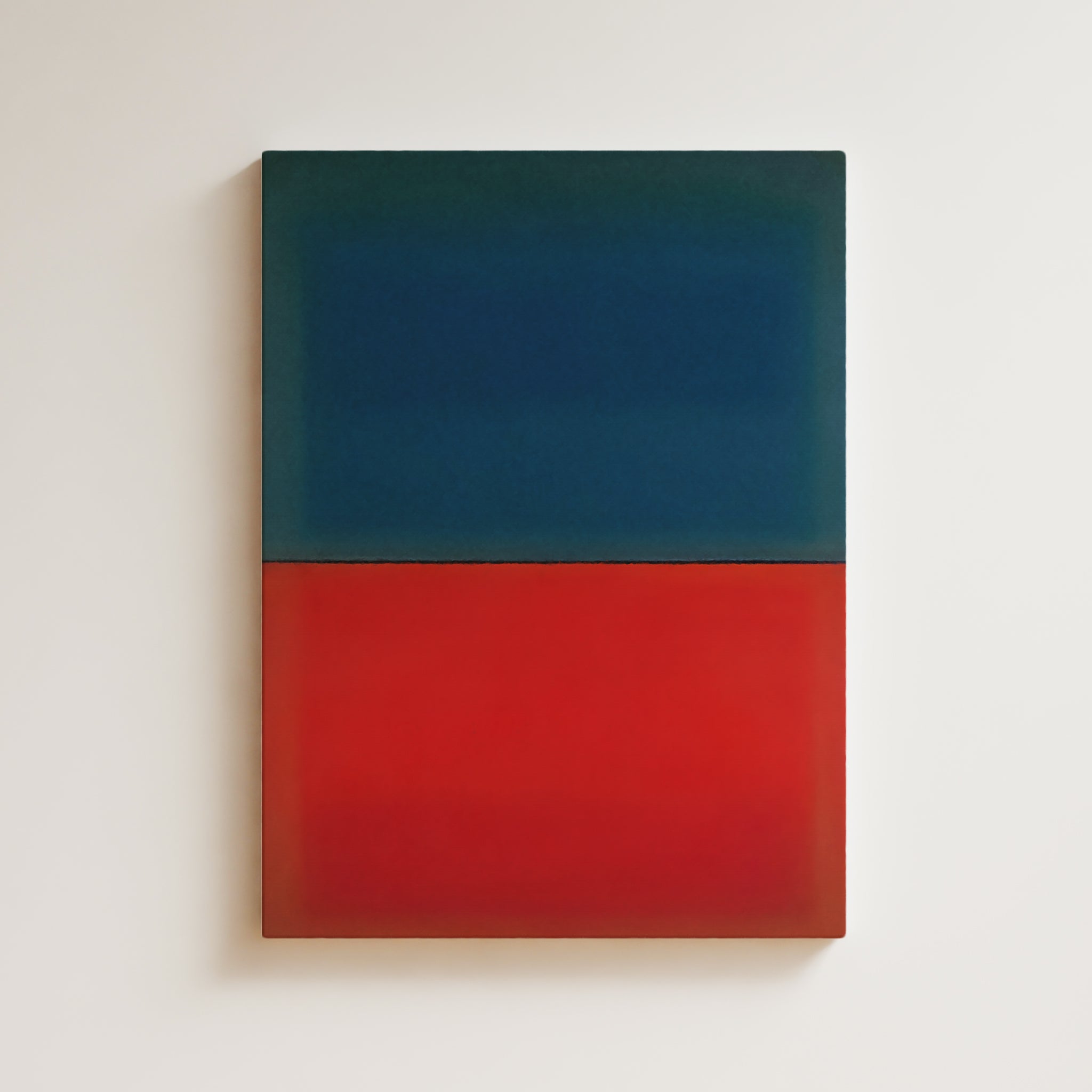 Color Field Artwork Print On Canvas - Minimalist, Zen, Blue, Red, Rothko Style Wall Art