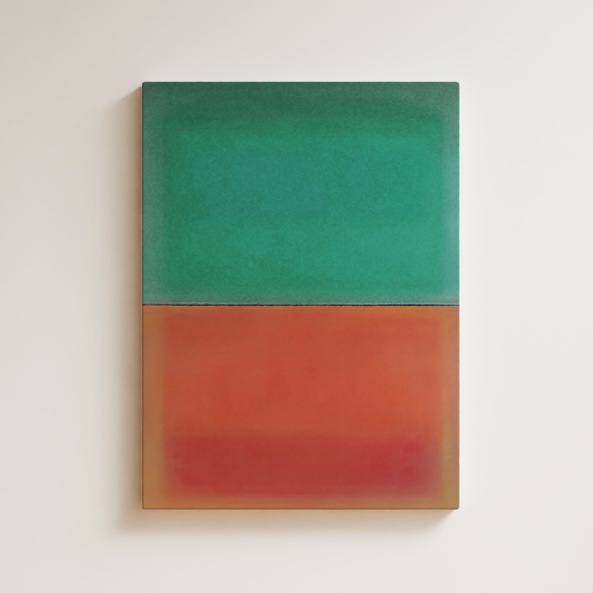 Color Field Artwork Print On Canvas - Minimalist, Zen, Orange, Green, Vibrant Colors, Rothko Style Wall Art