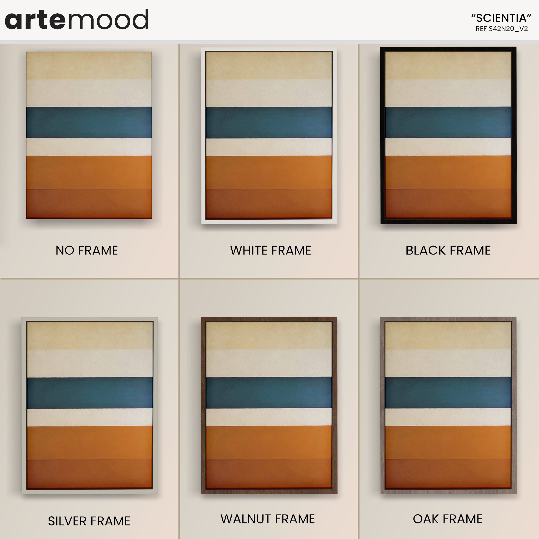 Color Field Artwork Print On Canvas - Minimalist, Zen, Orange, White, Blue, Brown Rothko Style Art