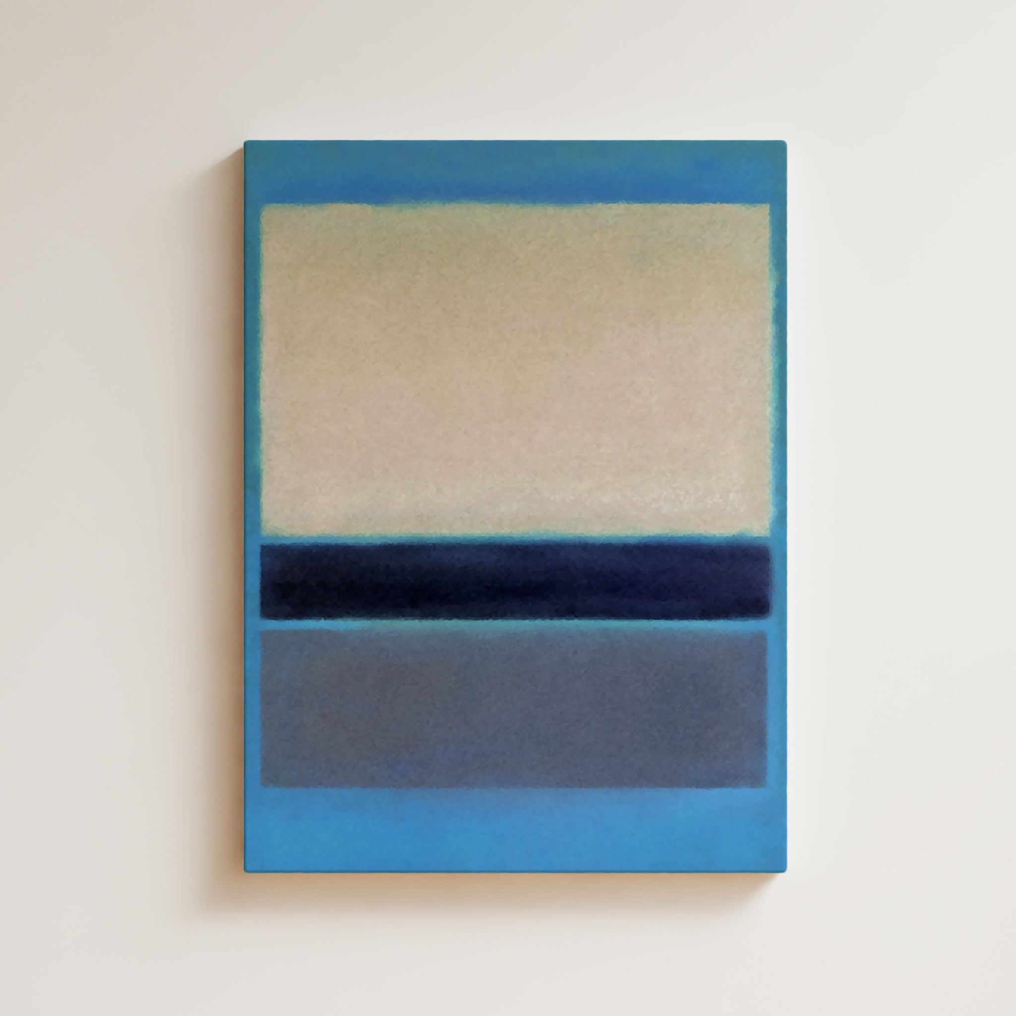 Color Field Artwork Print On Canvas - Minimalist, Zen, Blue Tones, Sea, Ocean, Rothko Style Chic Wall Art