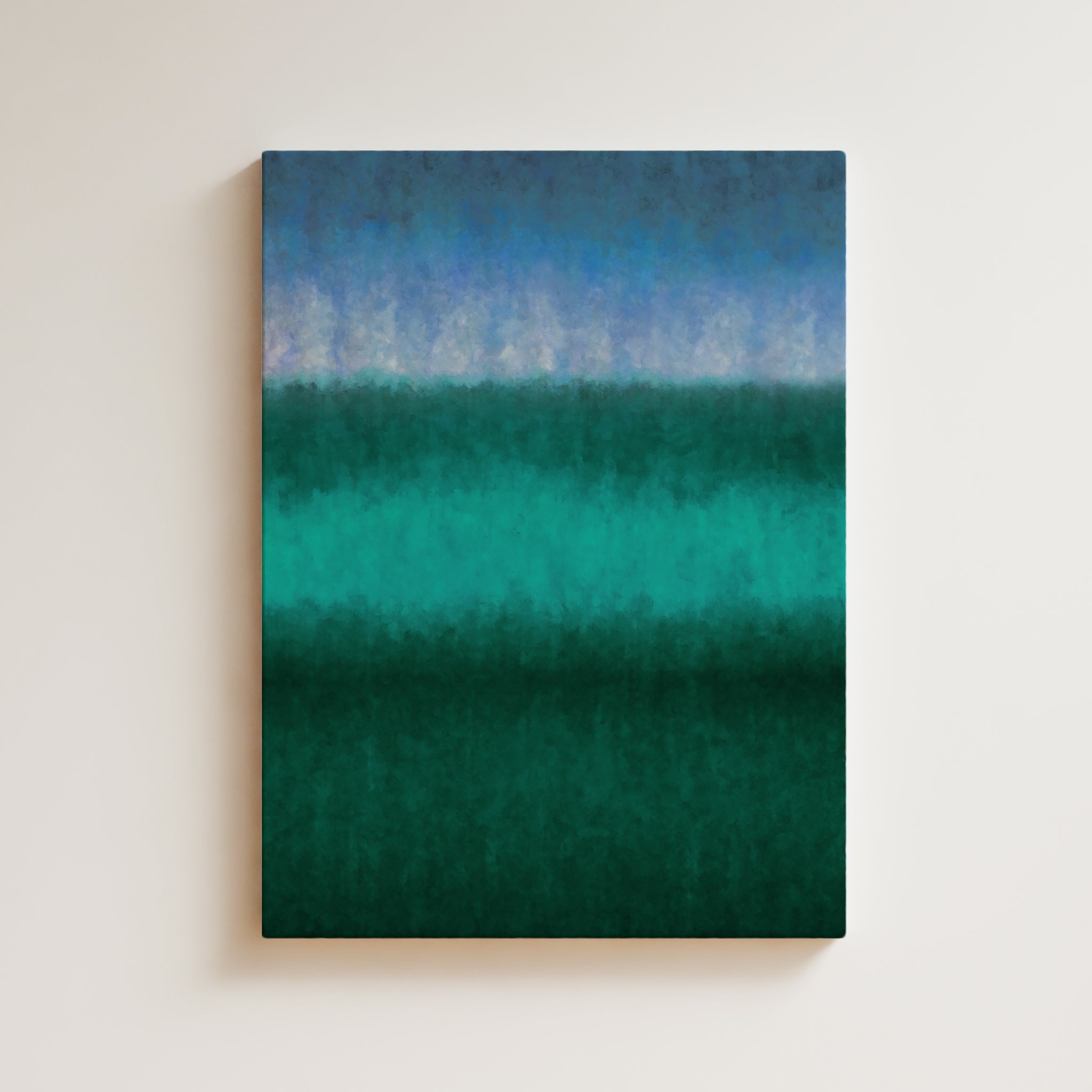 Color Field Artwork Print On Canvas - Minimalist, Zen, Nature, Green, Blue, Violet, Expressionist, Chic Wall Decor