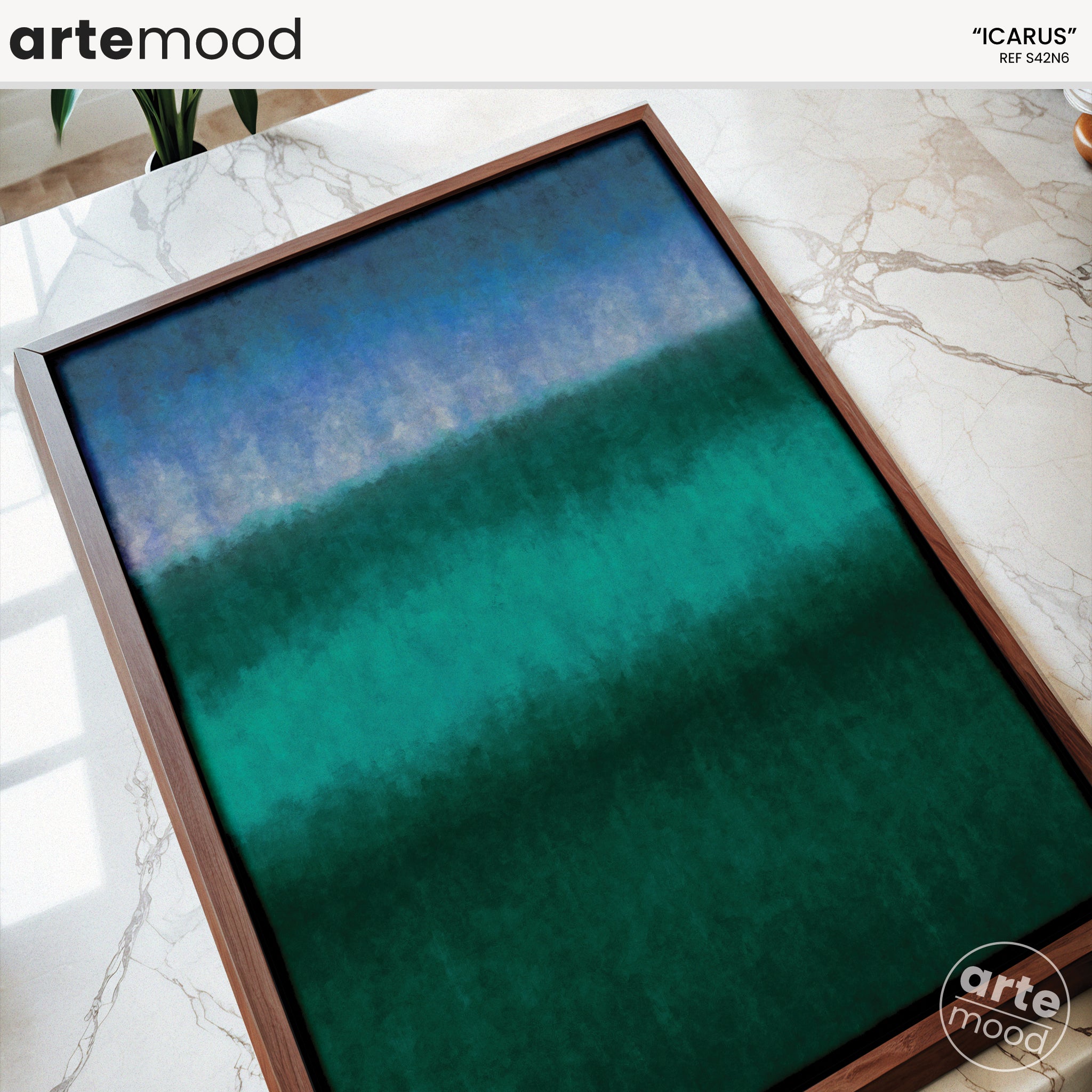 Color Field Artwork Print On Canvas - Minimalist, Zen, Nature, Green, Blue, Violet, Expressionist, Chic Wall Decor