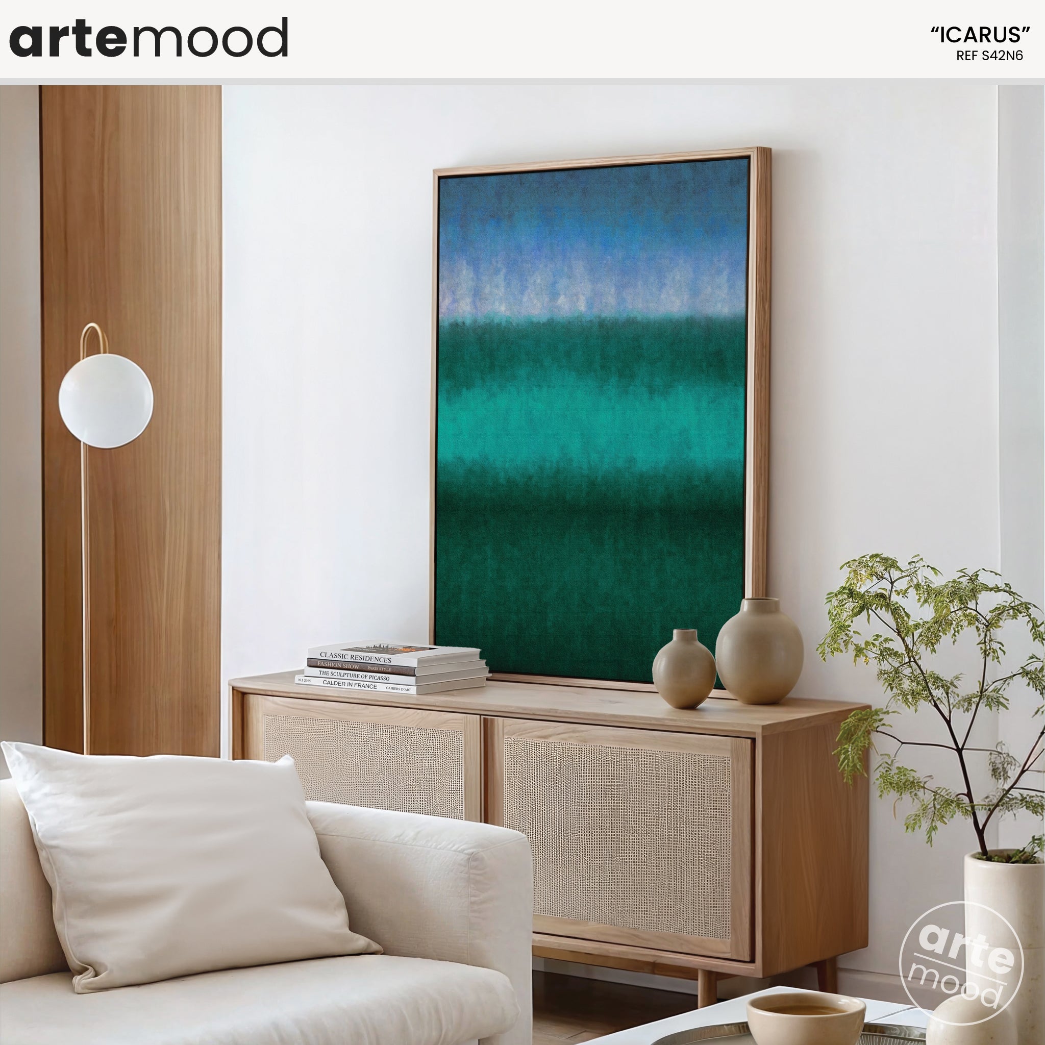 Color Field Artwork Print On Canvas - Minimalist, Zen, Nature, Green, Blue, Violet, Expressionist, Chic Wall Decor