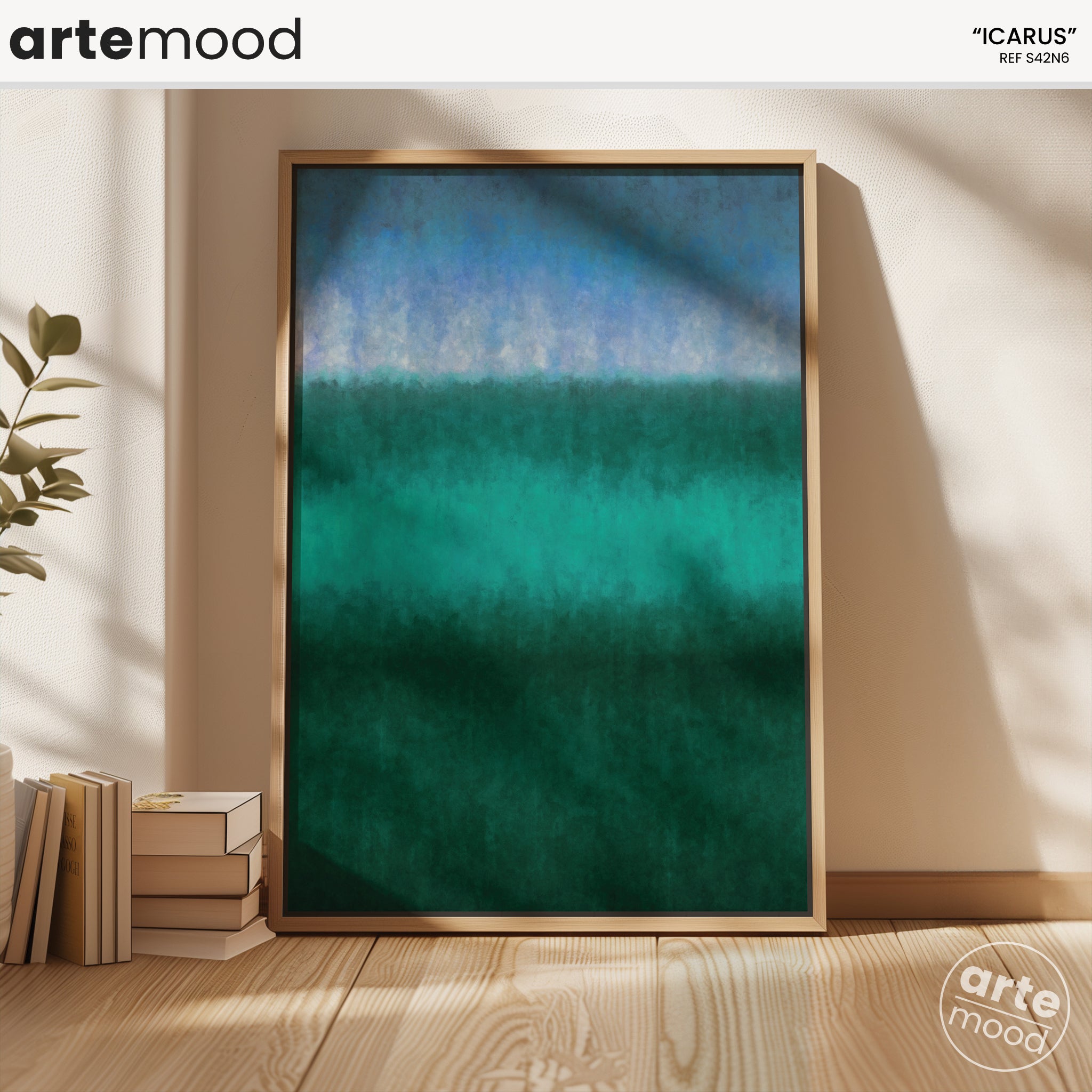 Color Field Artwork Print On Canvas - Minimalist, Zen, Nature, Green, Blue, Violet, Expressionist, Chic Wall Decor