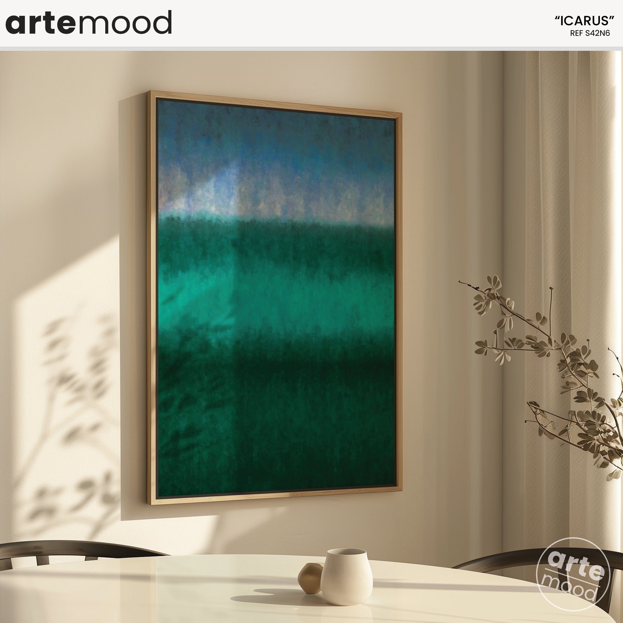 Color Field Artwork Print On Canvas - Minimalist, Zen, Nature, Green, Blue, Violet, Expressionist, Chic Wall Decor