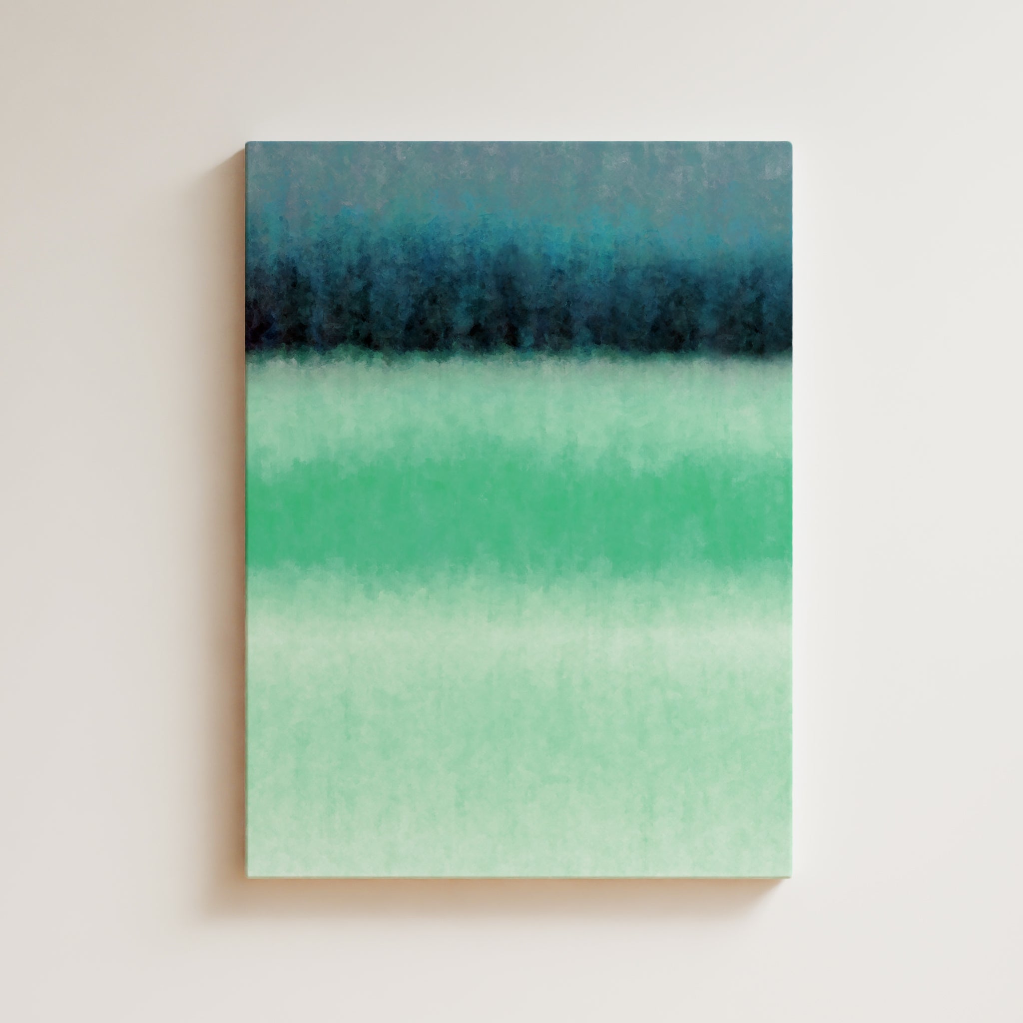 Color Field Artwork Print On Canvas - Minimalist, Zen, Green, Blue, Expressive