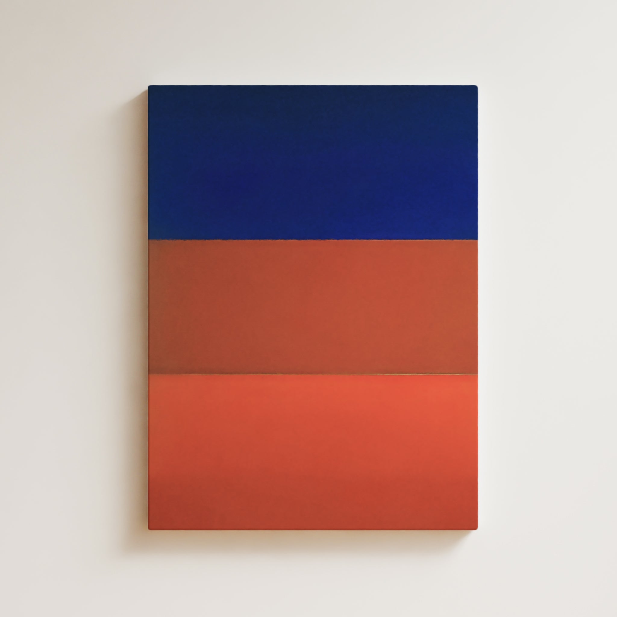 Color Field Artwork Print On Canvas - Minimalist, Zen, Orange, Blue, Vibrant Wall Art Minimal Rothko Style Print