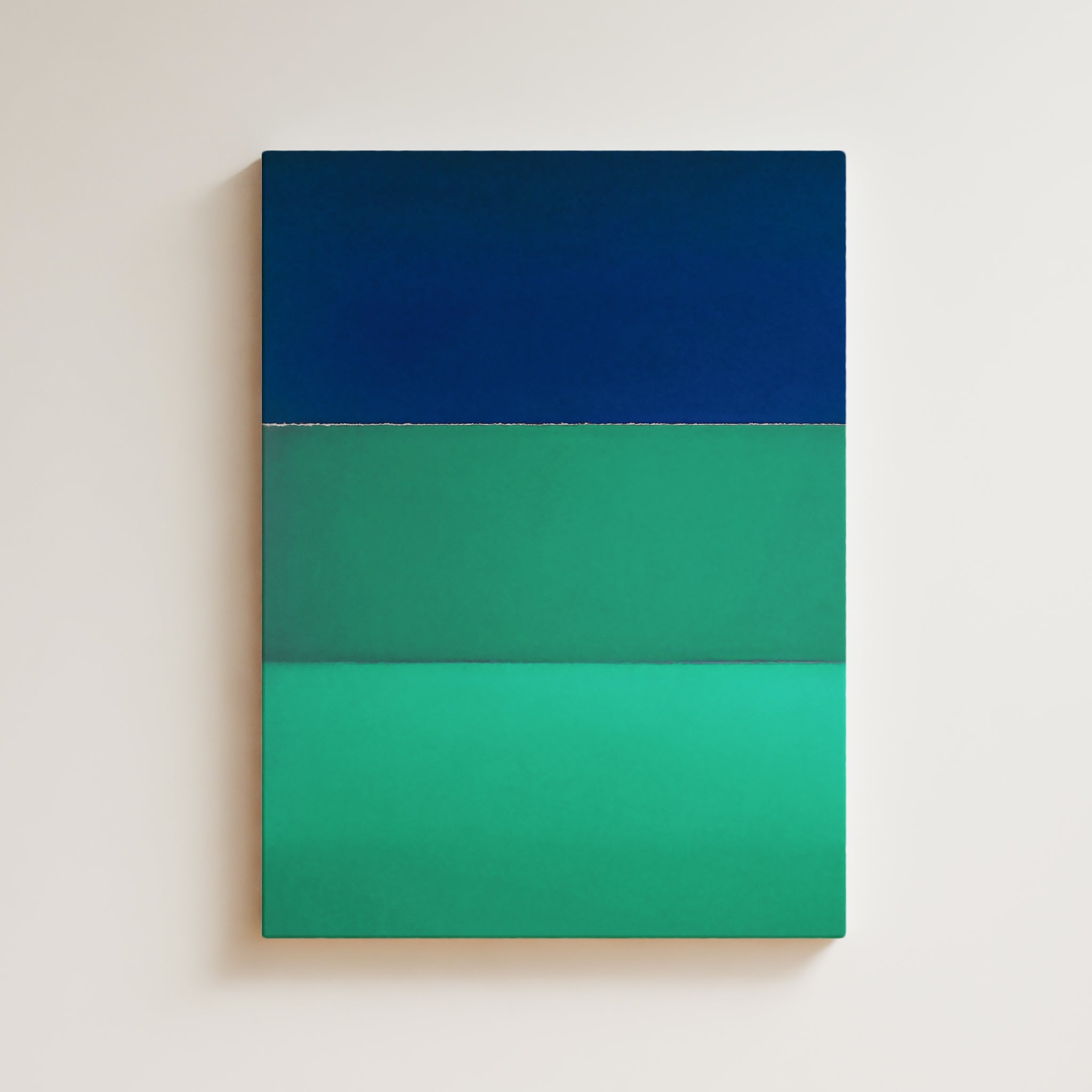 Color Field Artwork Print On Canvas - Minimalist, Blue, Green, Rothko Style Wall Art Decor