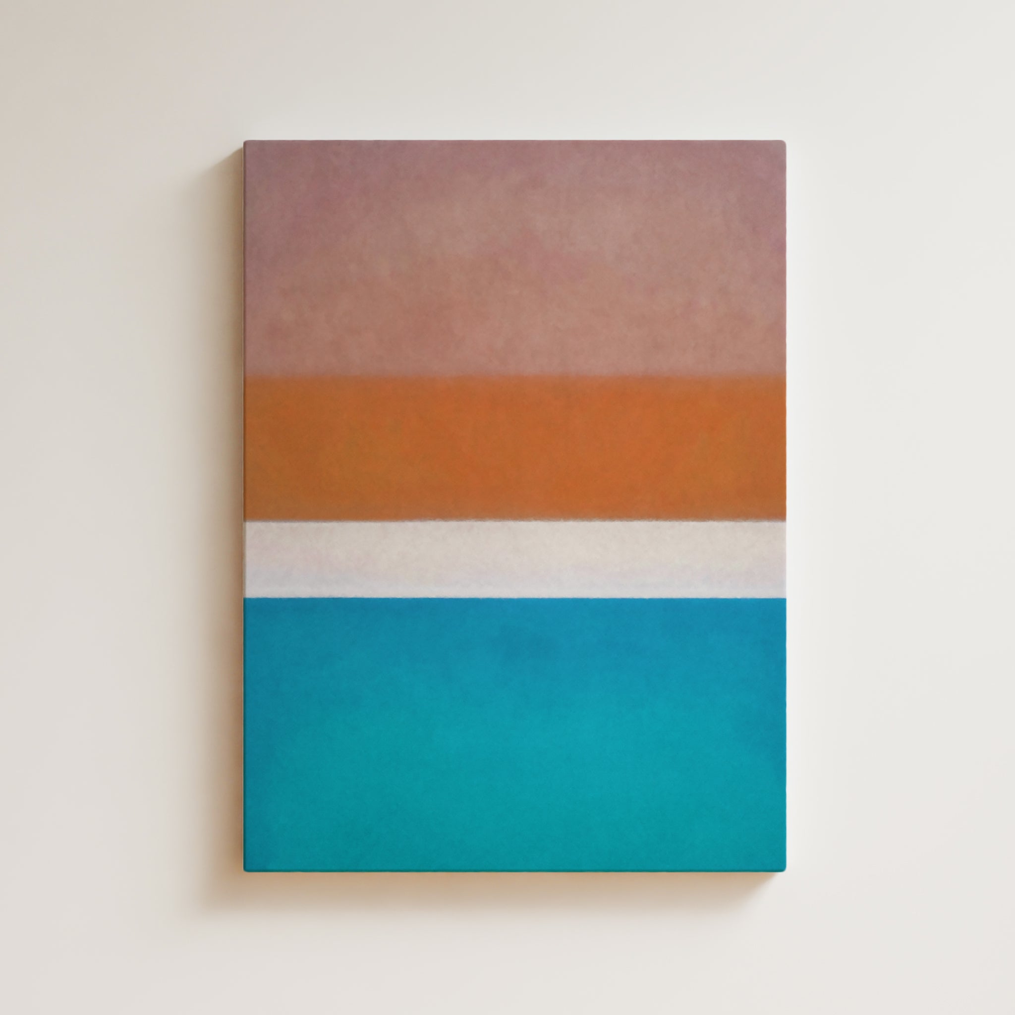 Color Field Artwork Print On Canvas - Minimalist, Zen, Orange, White, Blue, Vibrant, Warm Colors Art Print