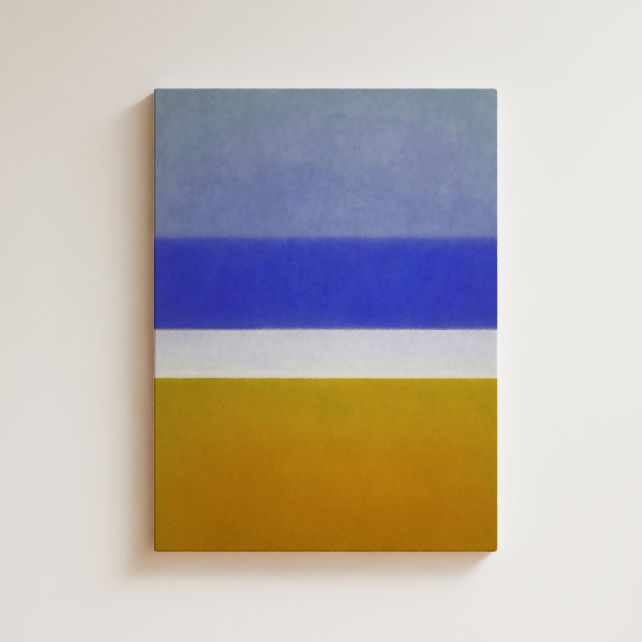 Color Field Artwork Print On Canvas - Minimalist, Zen, Blue, Violet, White, Yellow Mustard, Rothko Style Wall Art