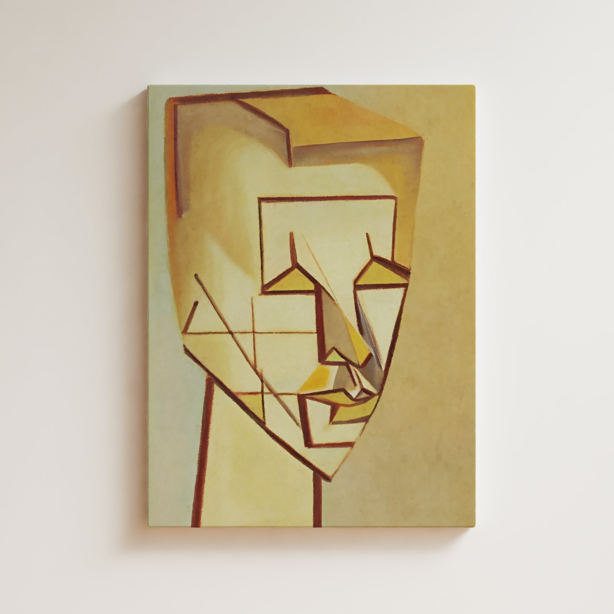 Man Artwork Print - Minimal Expressive Portrait Art - Geometric Composition Face - Wall Decor