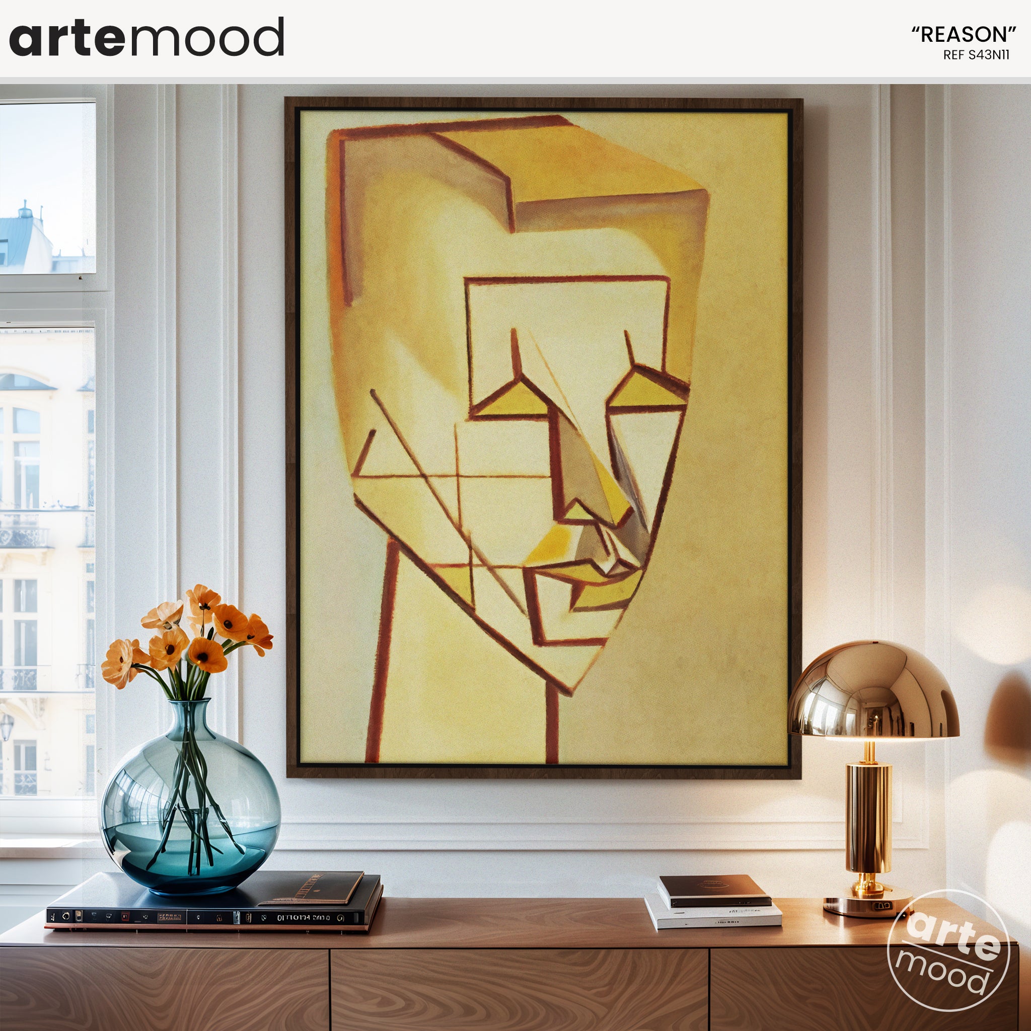 Man Artwork Print - Minimal Expressive Portrait Art - Geometric Composition Face - Wall Decor