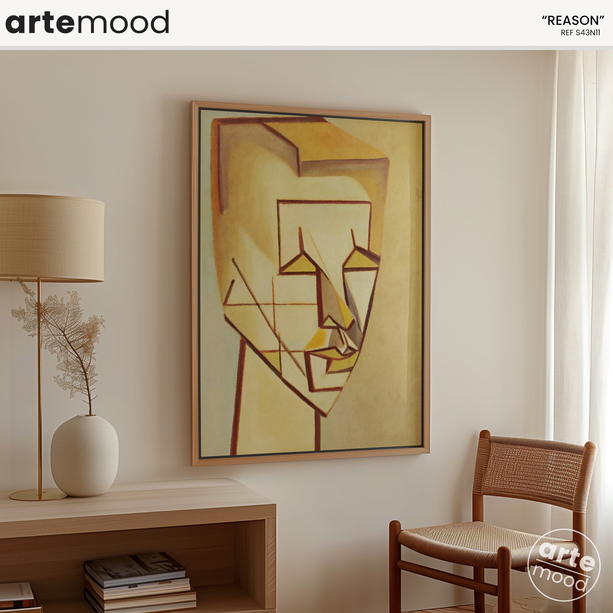 Man Artwork Print - Minimal Expressive Portrait Art - Geometric Composition Face - Wall Decor