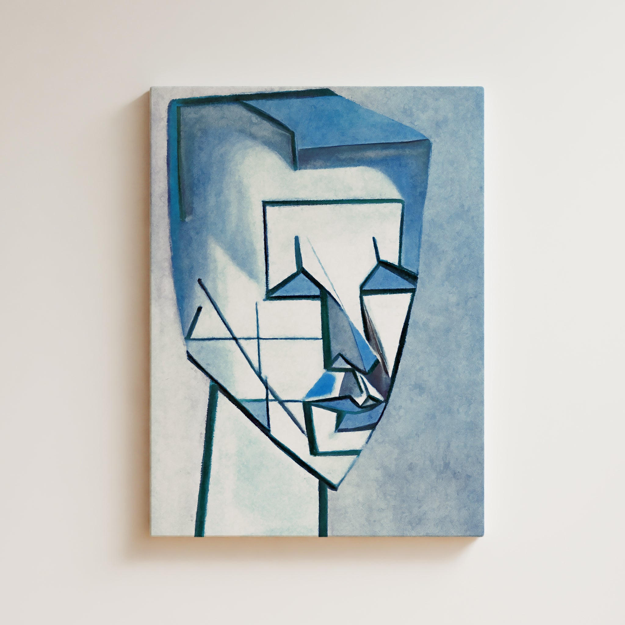 Man Artwork Print - Geometric Human Composition Art Print - Cubist Expressive Man Face Art, Man Portrait, Face Wall Art Minimal Contemporary