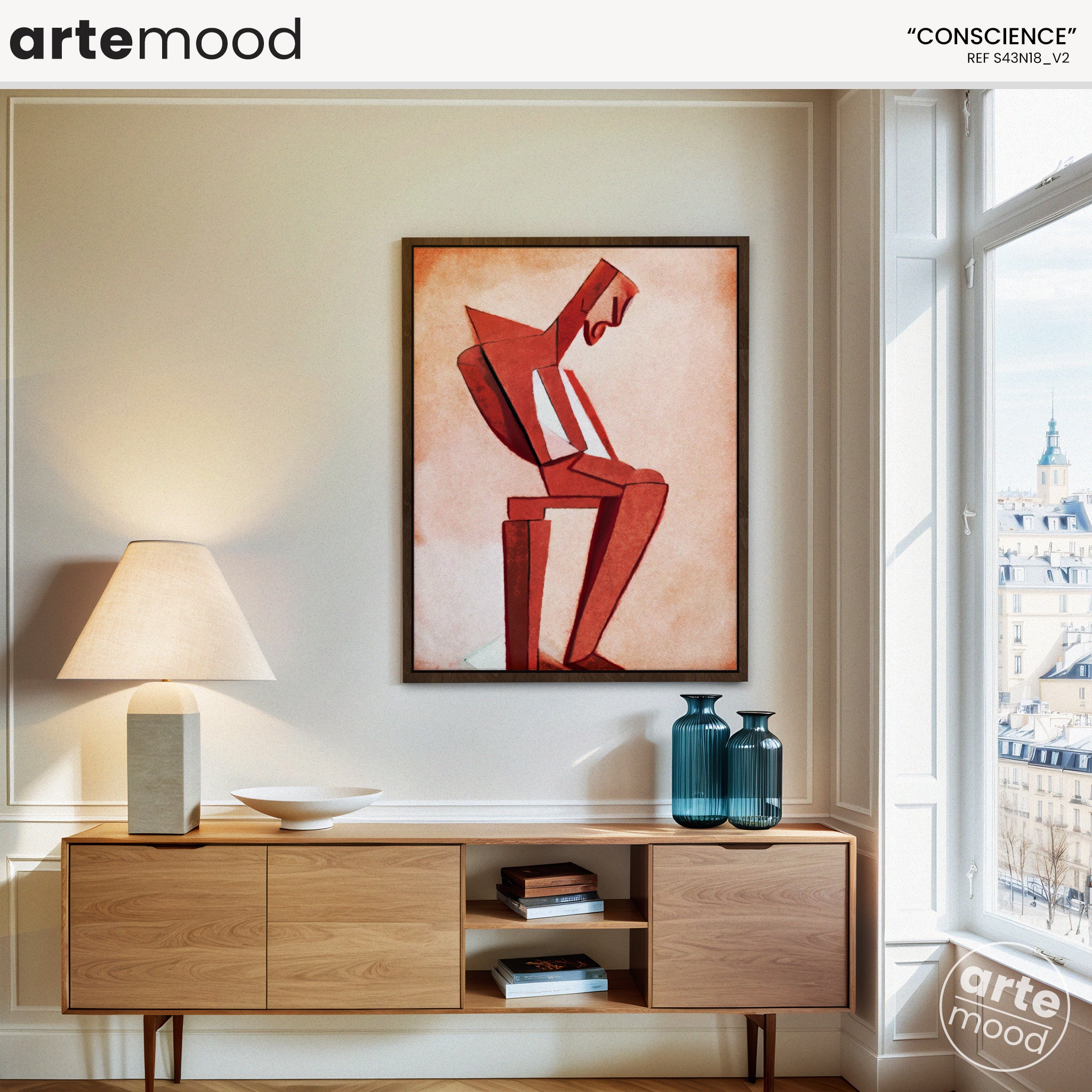 Man Artwork Print - Human Figure Art Print - Think, Mindful, Surreal Art, Man Thinking Wall Art