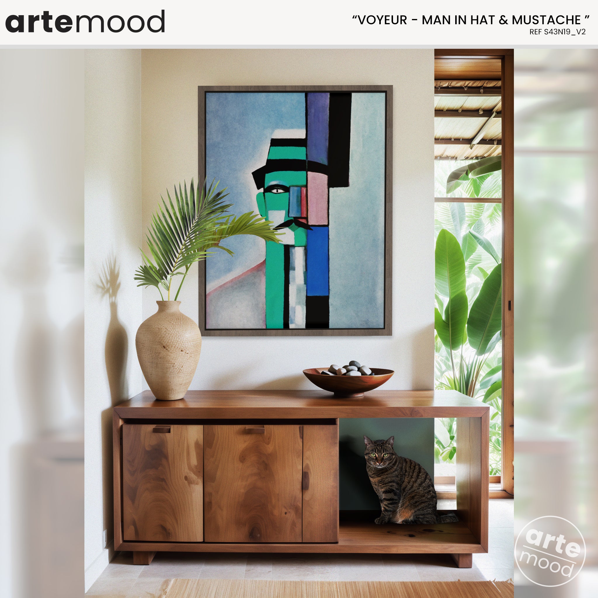 Man Artwork Print - Portrait Inspired Art Print - Cubist Man, Portrait, Face, Cubism, Geometric Man Art