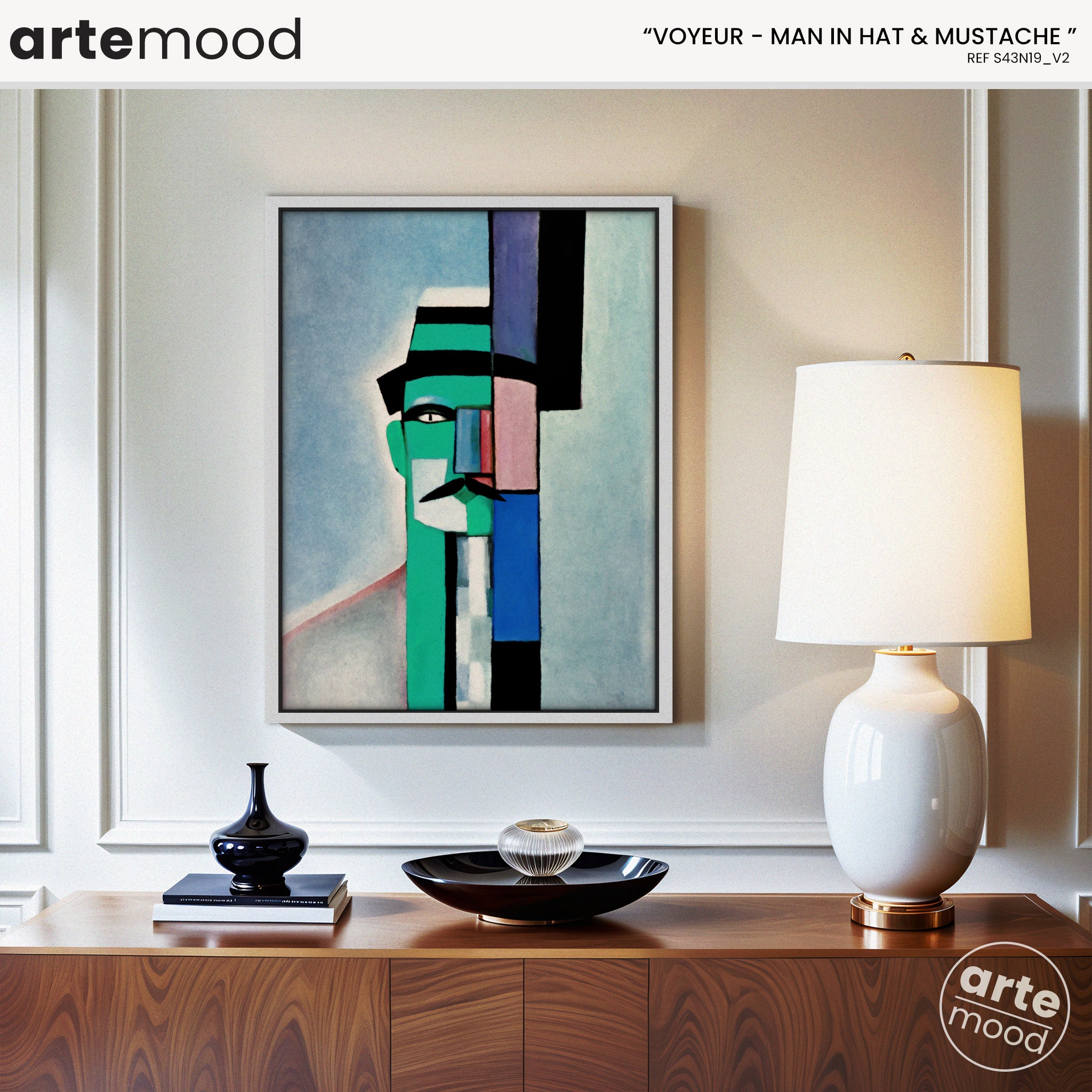 Man Artwork Print - Portrait Inspired Art Print - Cubist Man, Portrait, Face, Cubism, Geometric Man Art