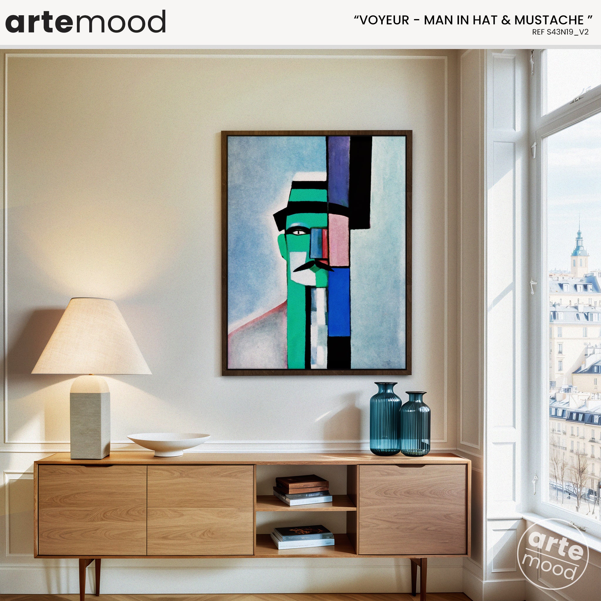 Man Artwork Print - Portrait Inspired Art Print - Cubist Man, Portrait, Face, Cubism, Geometric Man Art