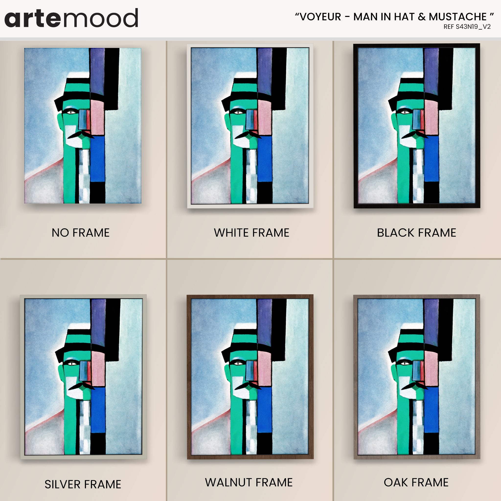 Man Artwork Print - Portrait Inspired Art Print - Cubist Man, Portrait, Face, Cubism, Geometric Man Art