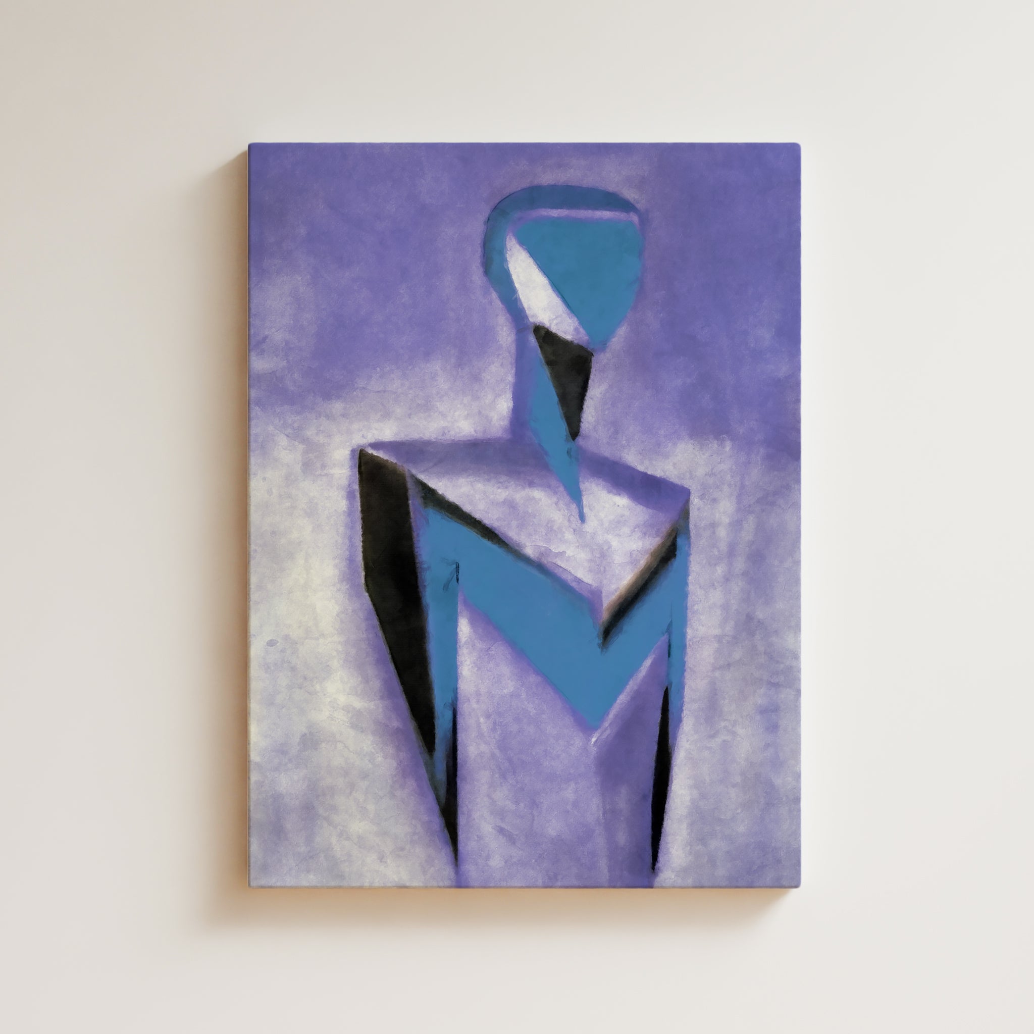 Man Artwork Print - Expressive Humanoid Figure - Android Man Art, Portrait, Face, Expressive Portrait Man Illustration