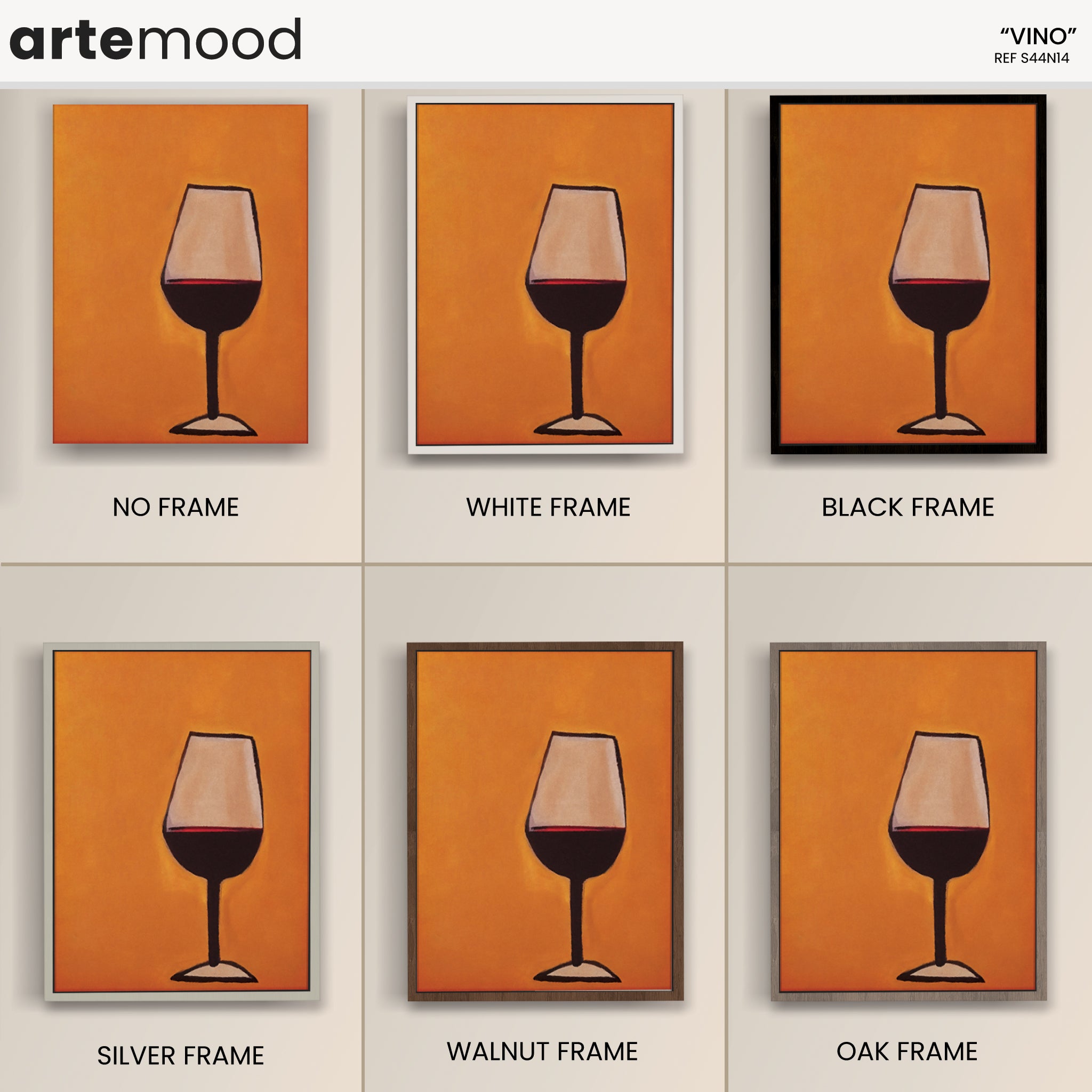 Wine Glass Artwork Print - Wine Art Print - Glass Of Wine In Orange Background