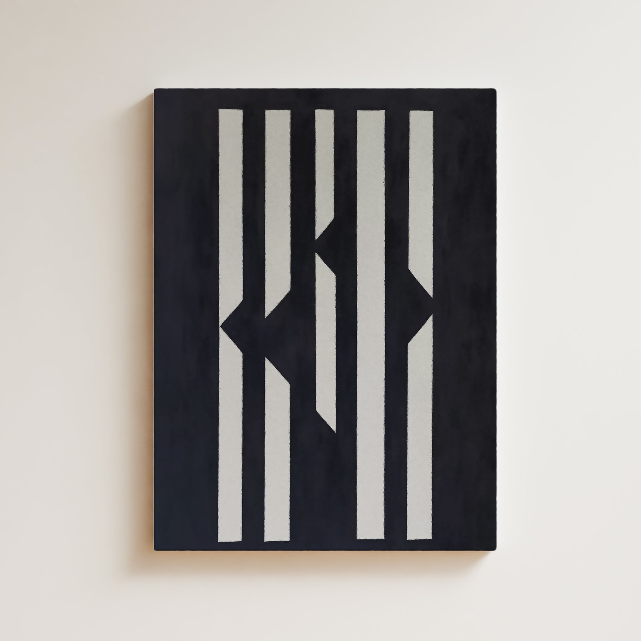 Abstract Artwork Print - Modern Art Canvas - Rectangles, White, Black,Geometric Art