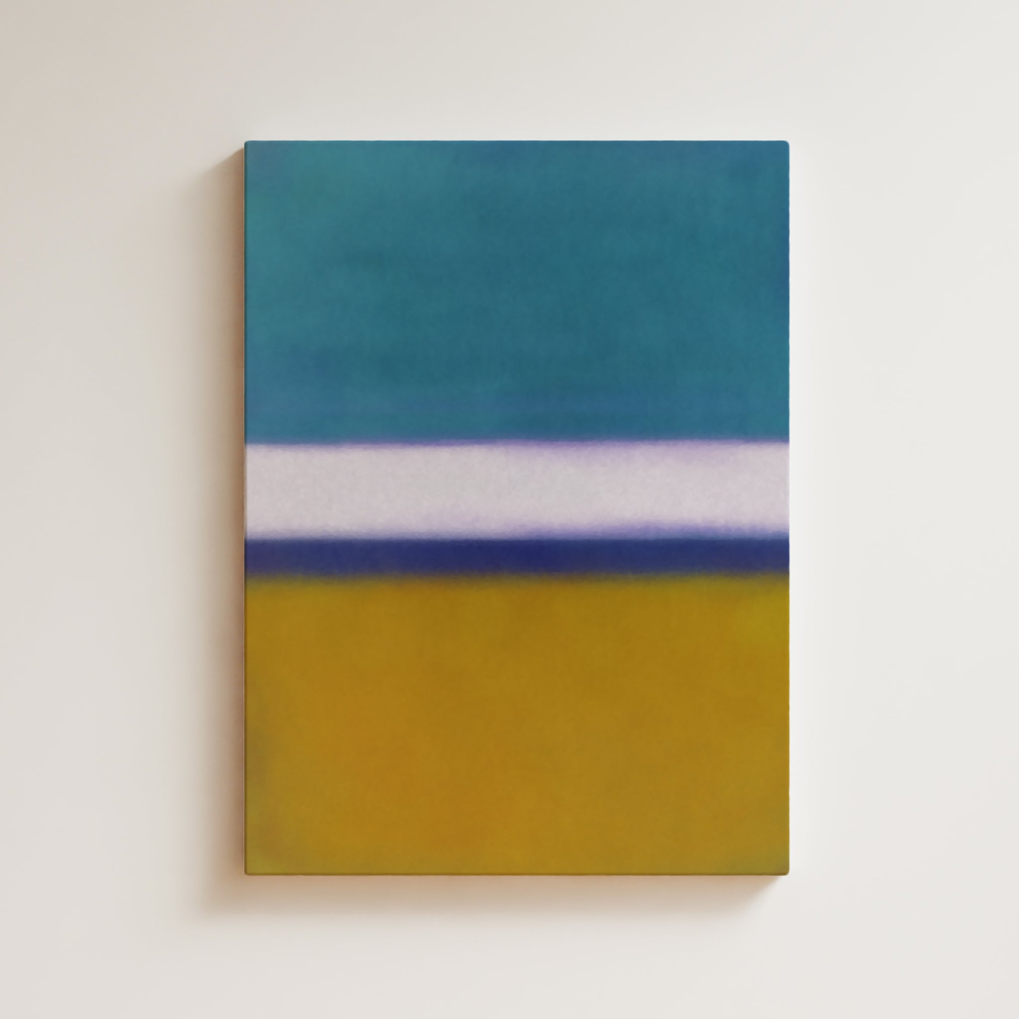 Color Field Artwork Print On Canvas - Minimalist, Zen, Blue, White_Violet, Yellow, Magical