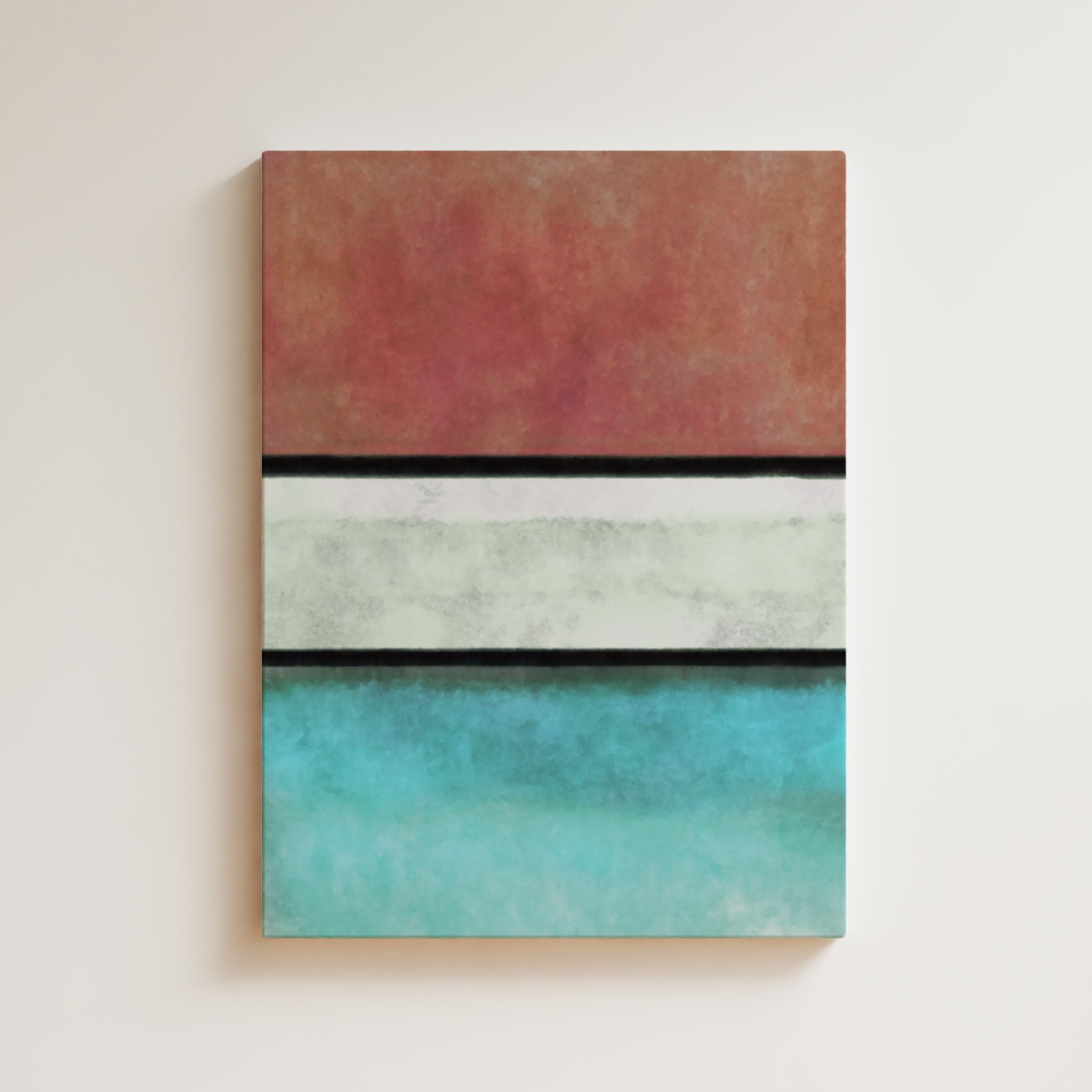 Color Field Artwork Print On Canvas - Minimalist, Contemporary, Red, White, Blue, Rothko Style Wall Art