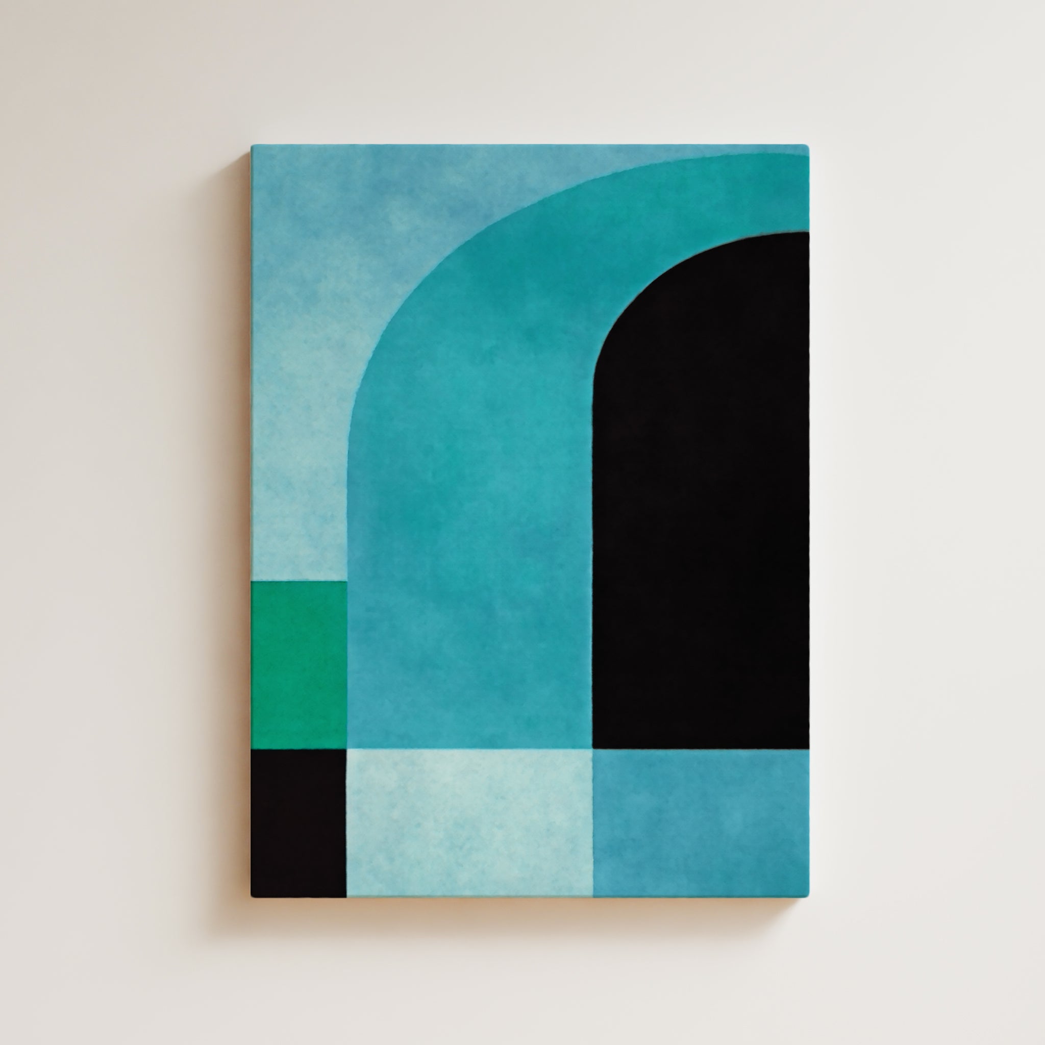 Abstract Artwork Print On Canvas - Minimalist Architectural Geometric Art Blue Colors