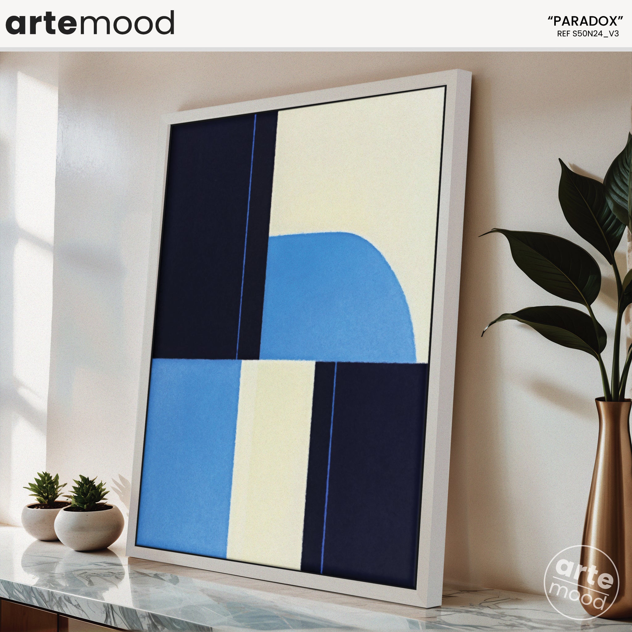 Abstract Artwork Print - Modern Art Canvas - Contemporary Composition, Expressive, Geometric Art, Rectangles, Arch