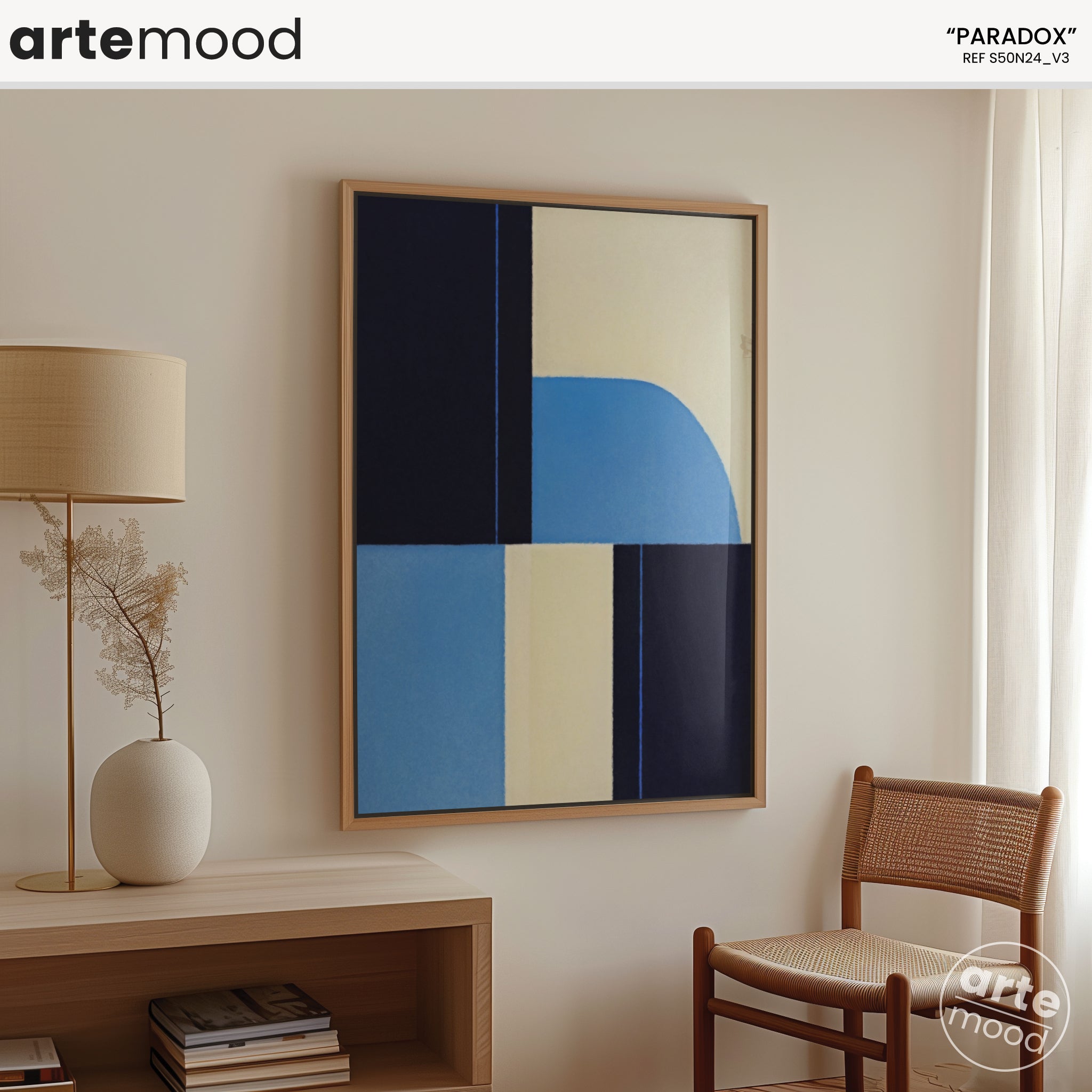 Abstract Artwork Print - Modern Art Canvas - Contemporary Composition, Expressive, Geometric Art, Rectangles, Arch