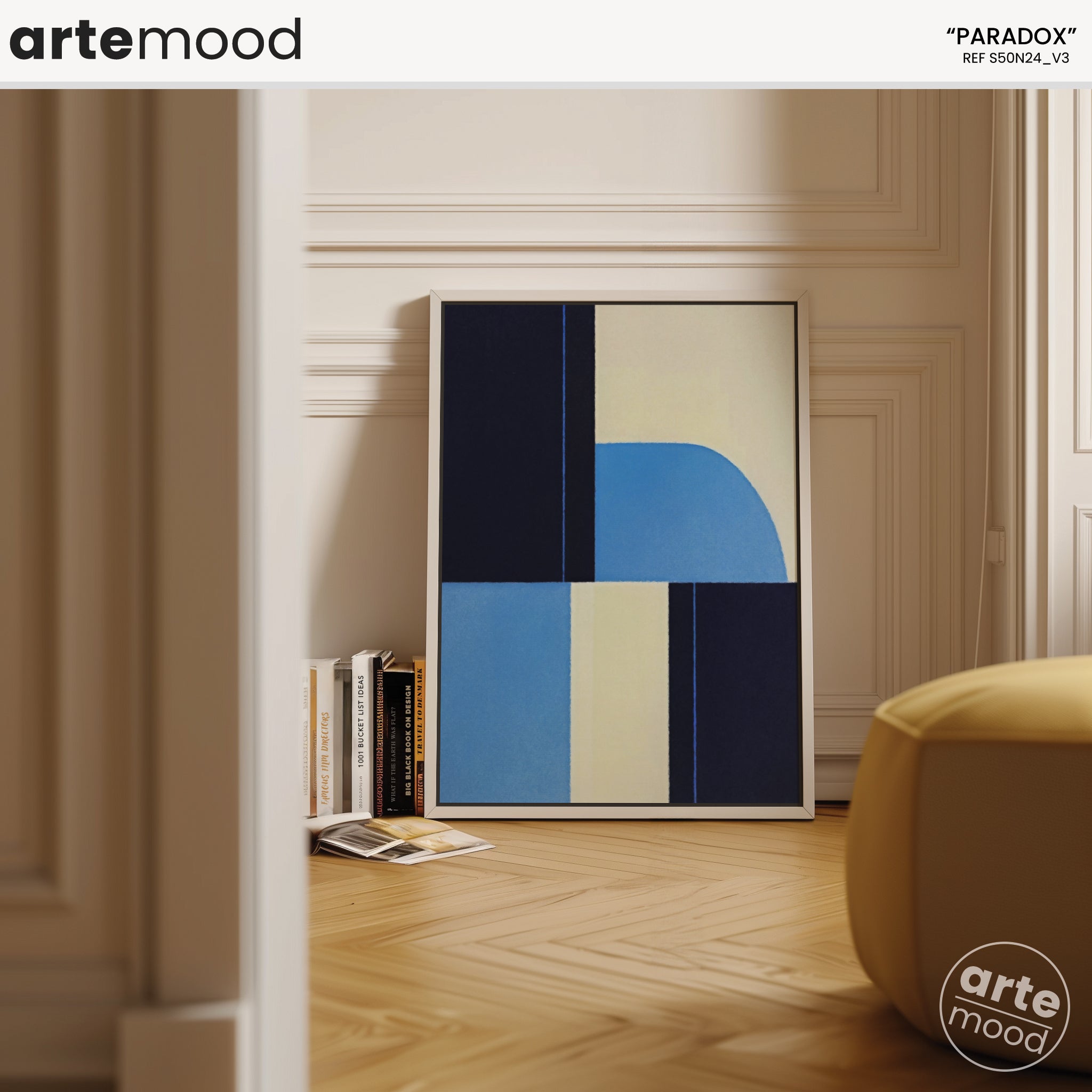 Abstract Artwork Print - Modern Art Canvas - Contemporary Composition, Expressive, Geometric Art, Rectangles, Arch