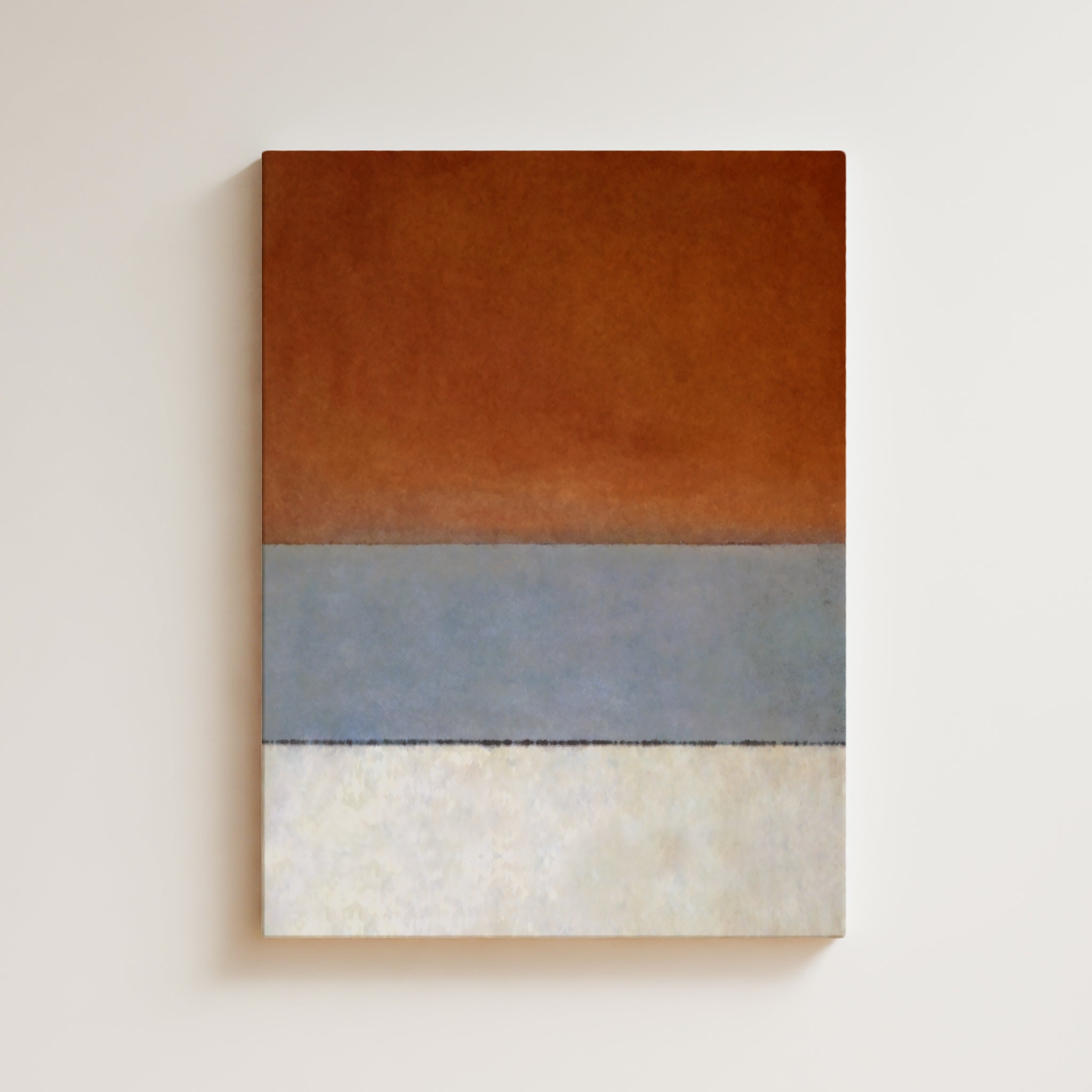 Color Field Artwork Print On Canvas - Minimalist, Zen, Orange, Grey, White, Rothko Style Chic Art