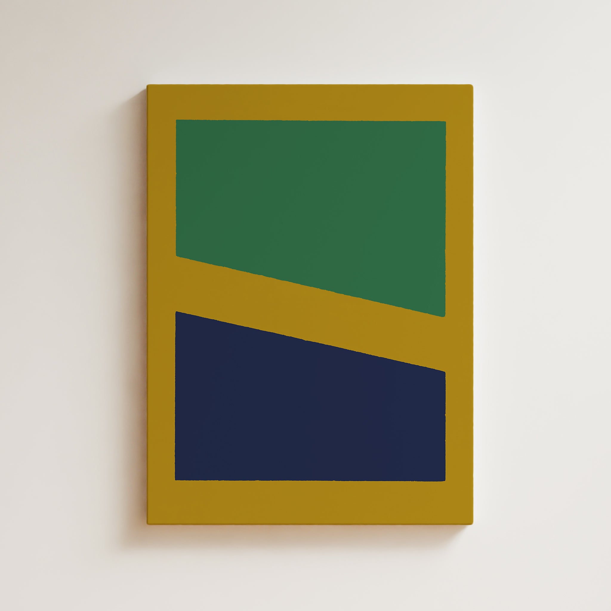 Color Field Artwork Print On Canvas - Minimalist, Zen, Green, Blue, Yellow, Vibrant Minimal Art Print