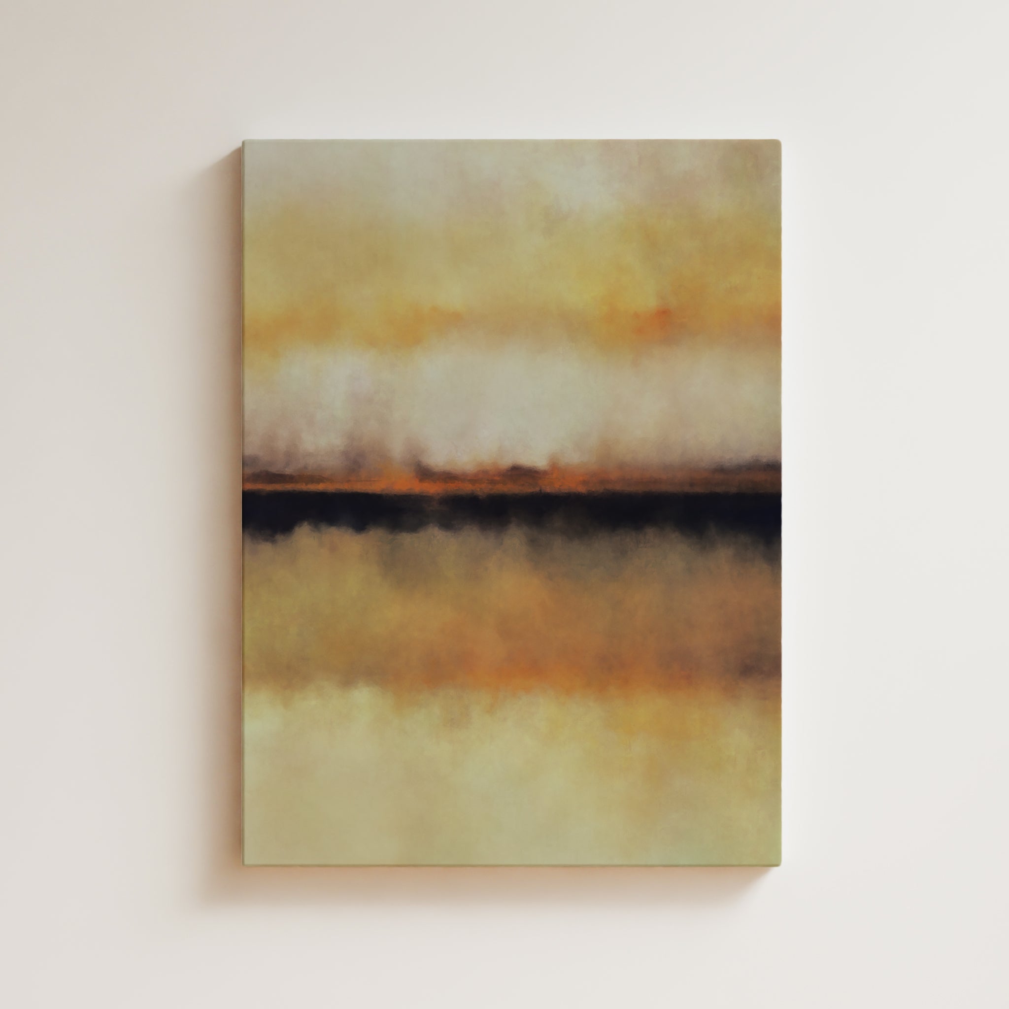 Color Field Artwork Print On Canvas - Minimalist, Zen, Beige, Orange, Rothko Style Wall Art Print